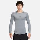 Grises - Nike - Pro Core Long Sleeve T Shirt Mens - 1