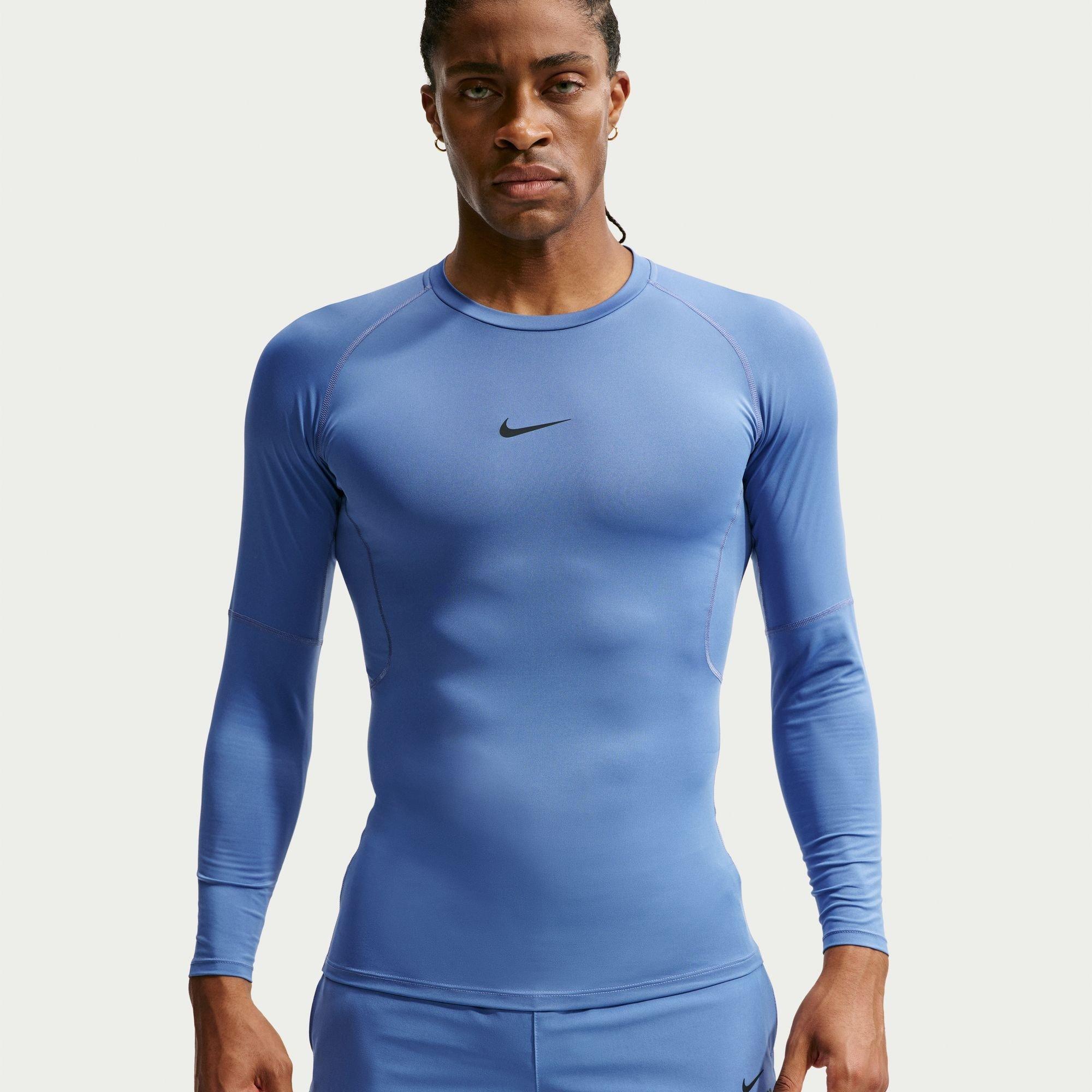 Nike Men's Pro Core Long Sleeve T Shirt - Indigo Storm - XL