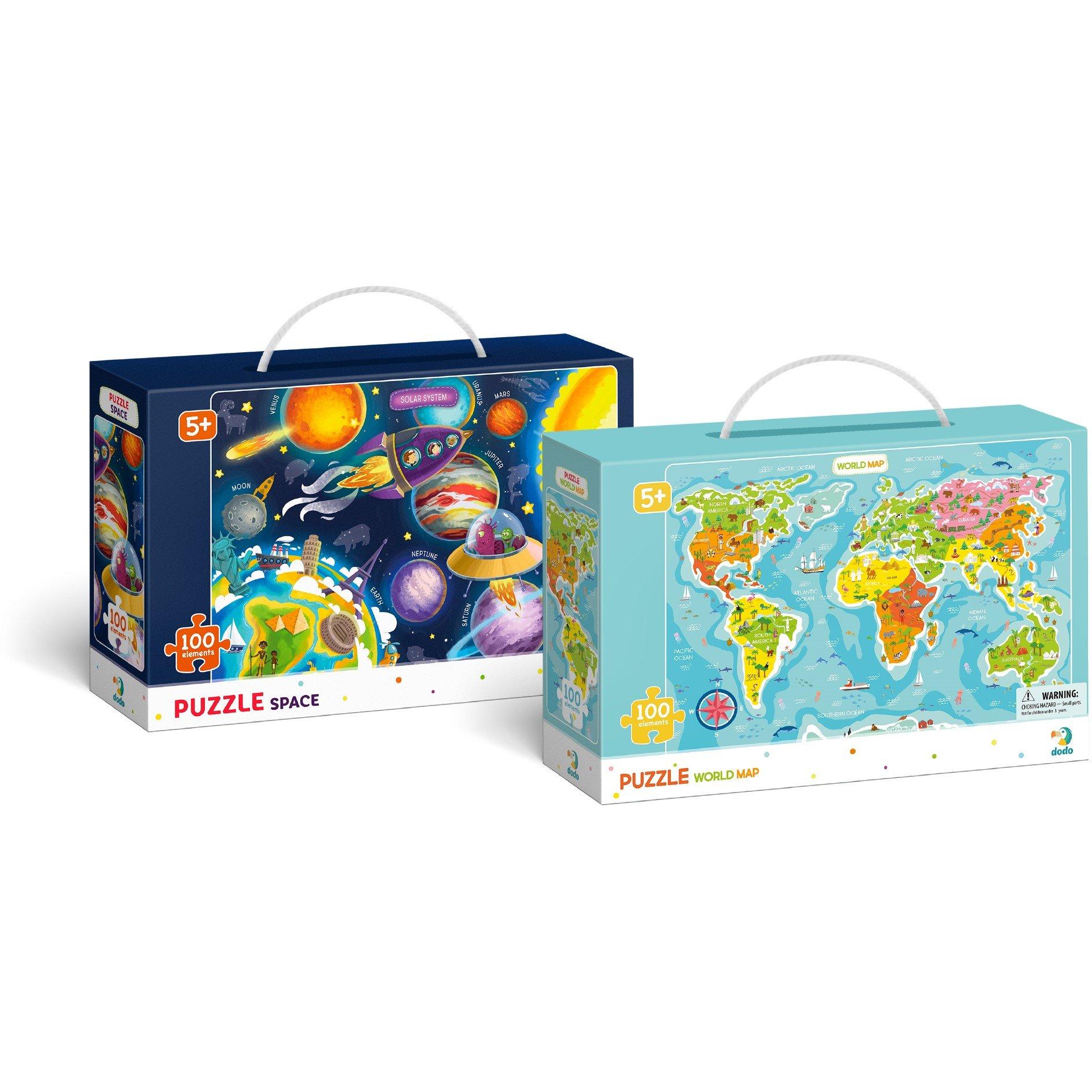 Dodo  Kids Set Of 2 Map Of The World Space - 