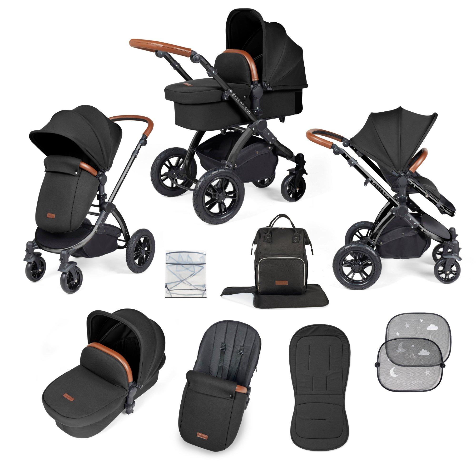 Ickle Bubba  Newborn Stomp Luxe 2 In 1 Pushchair & Carrycot - / Black/Midnight - one