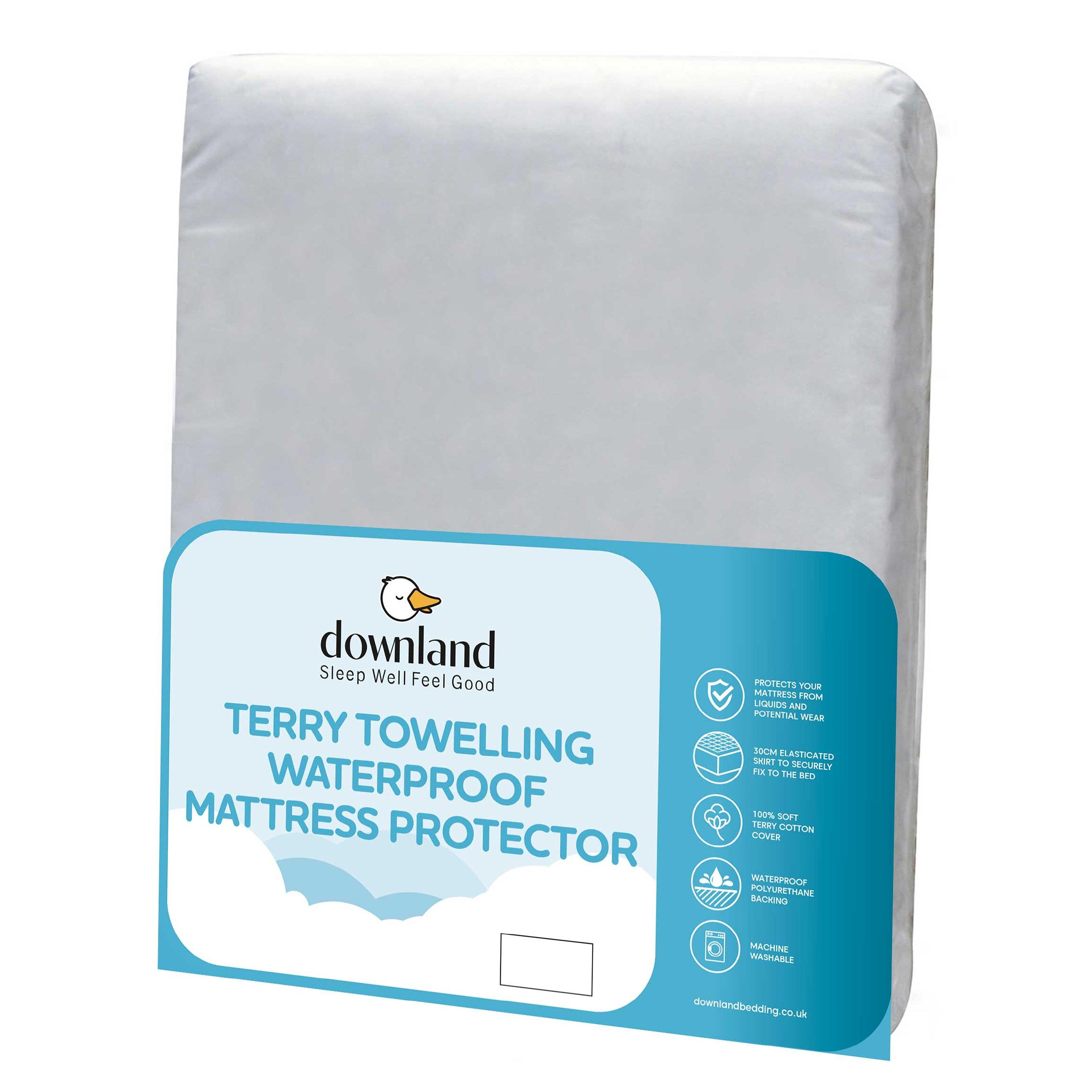White - Downland - Terry Towelling Waterpoof Mattress Protector - 1