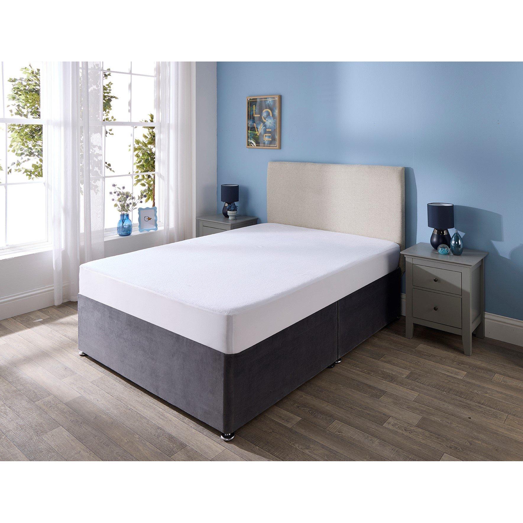 White - Downland - Terry Towelling Waterpoof Mattress Protector - 4