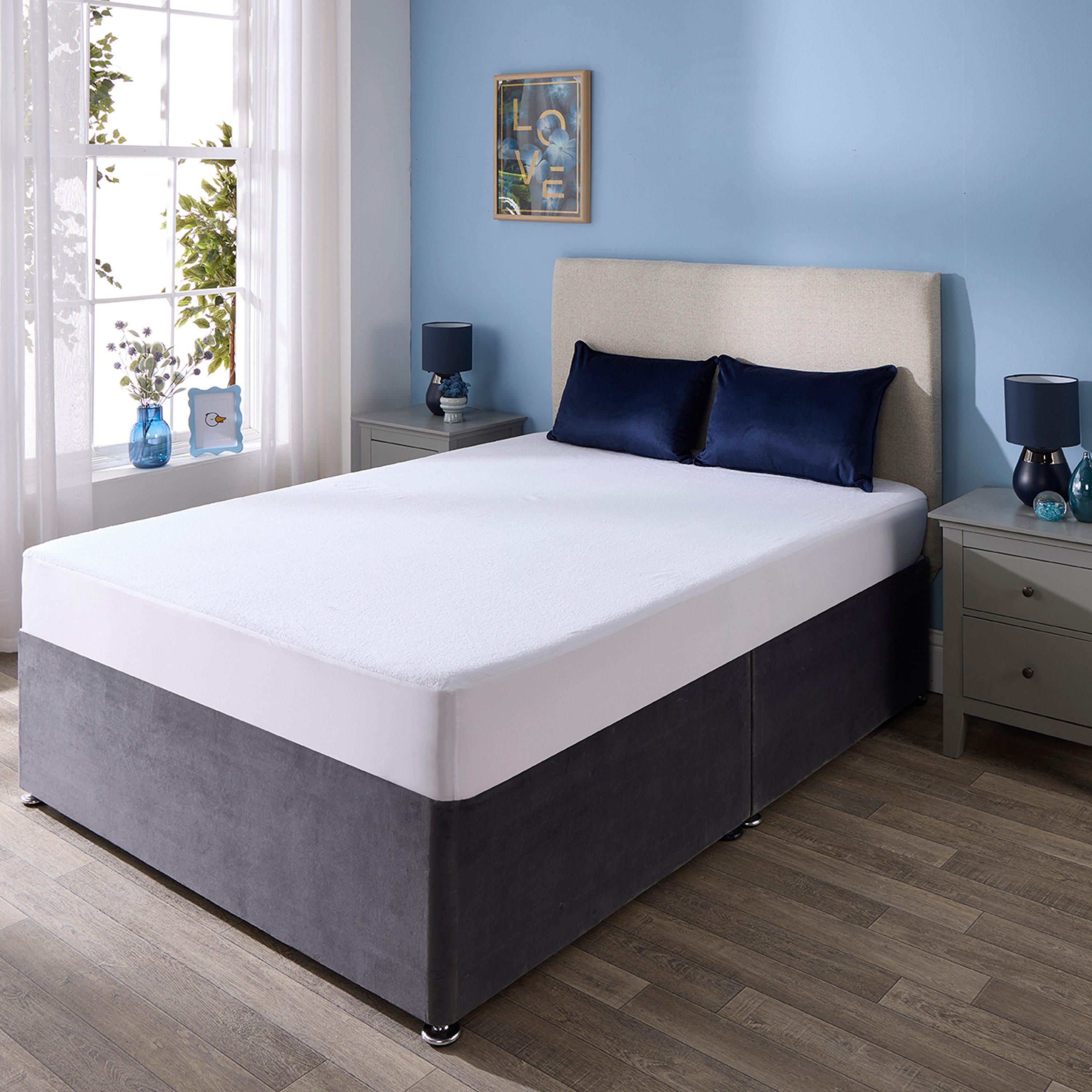 White - Downland - Terry Towelling Waterpoof Mattress Protector - 6