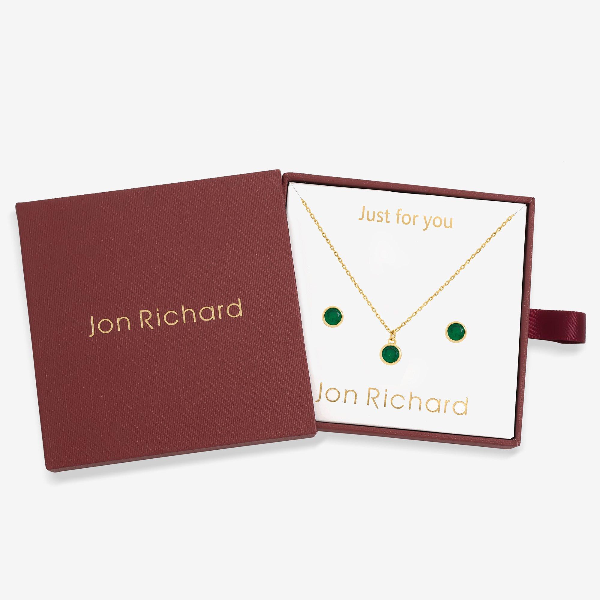 Gold - Jon Richard - 14Ct Real Gold Plated Birthstone Bezel Set - April - 1