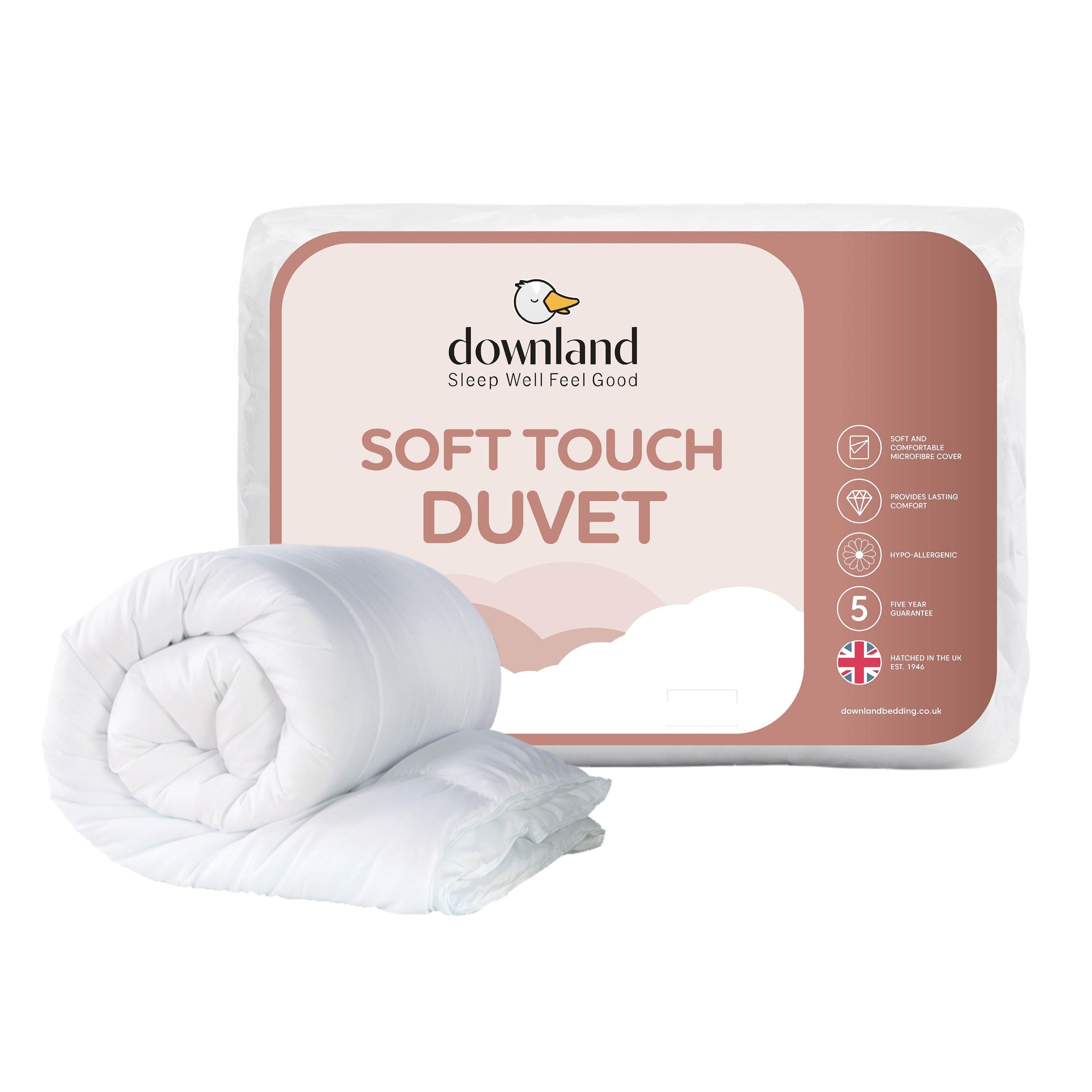 White - Downland - 15 Tog Soft Touch Hollowfibre Duvet - 1