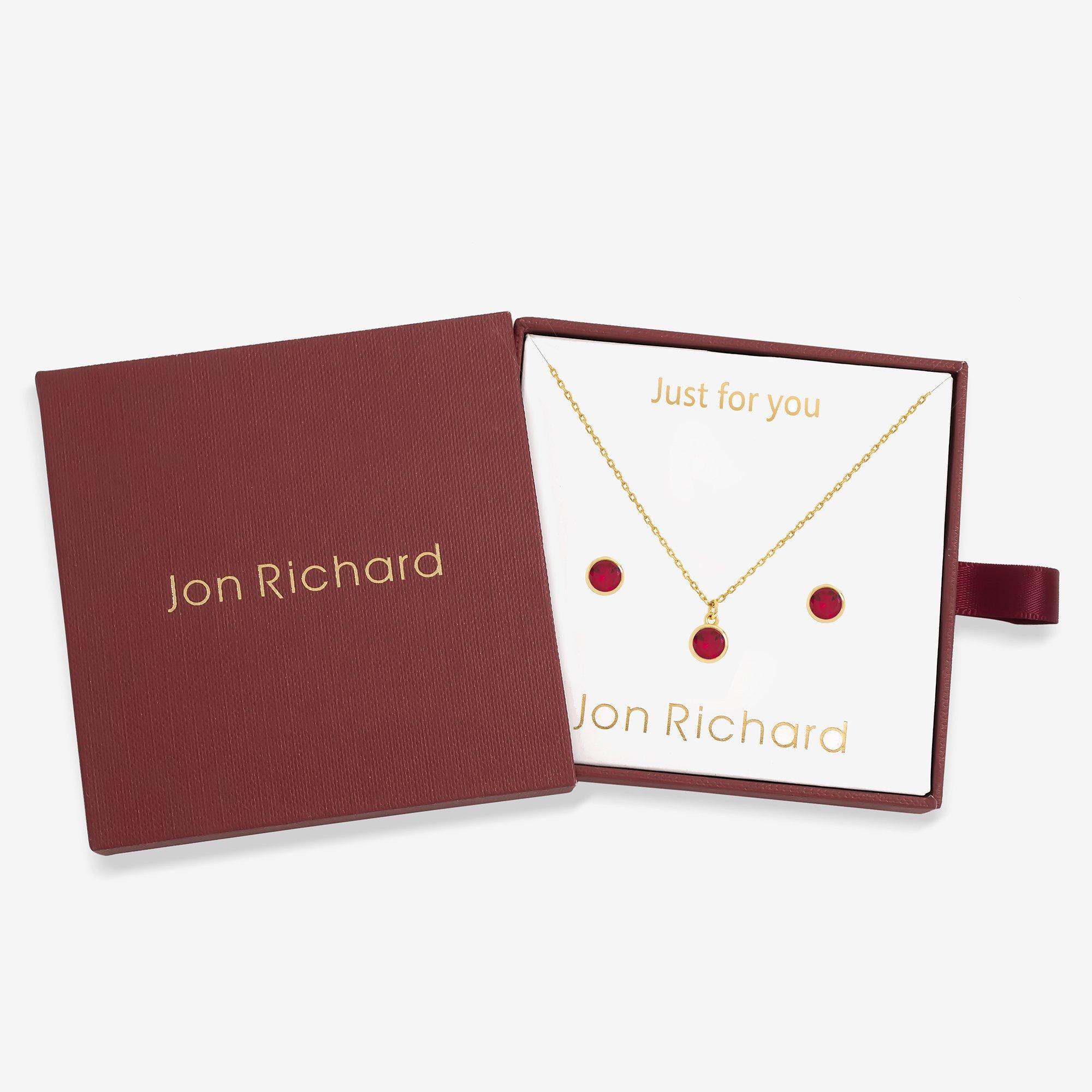 Gold - Jon Richard - 14Ct Gold Plated Birthstone Bezel Set - January - 1