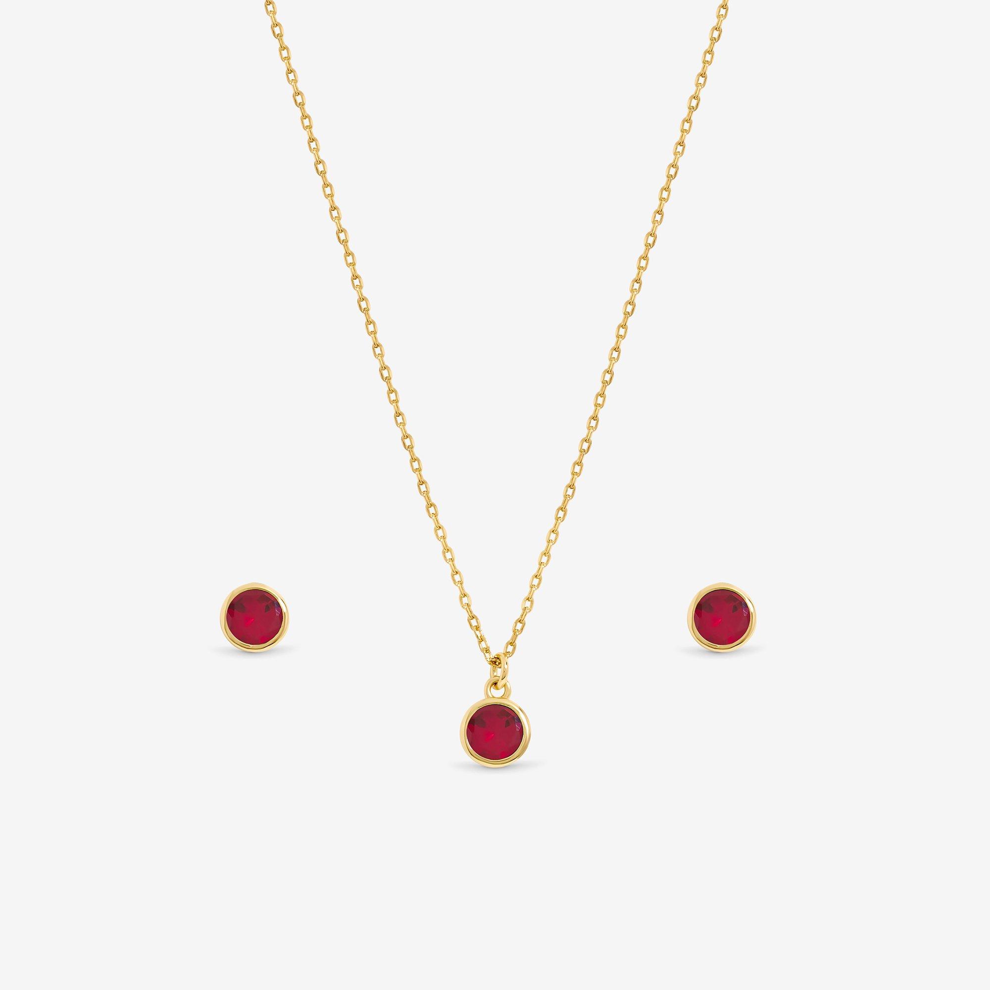 Gold - Jon Richard - 14Ct Gold Plated Birthstone Bezel Set - January - 2