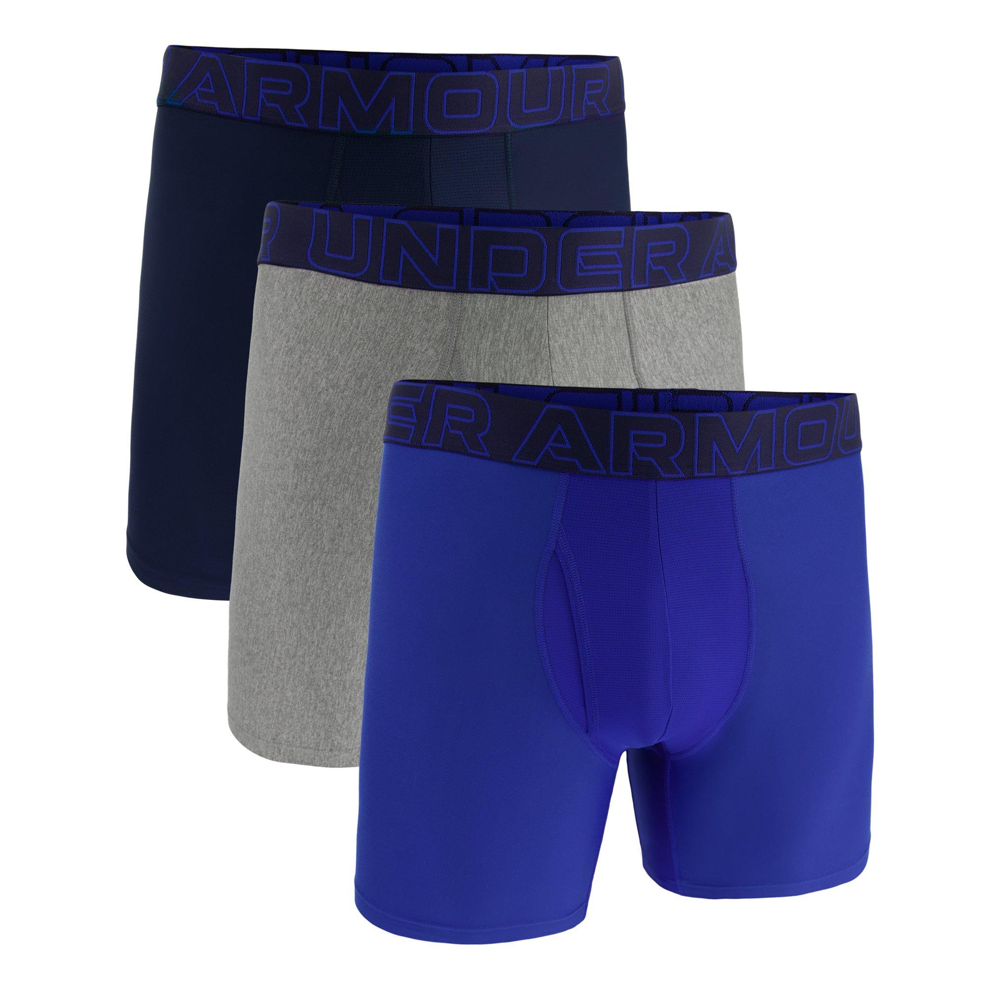 Under Armour Men's Performance Tech Boxers - Royal/Steel/Nvy - Small