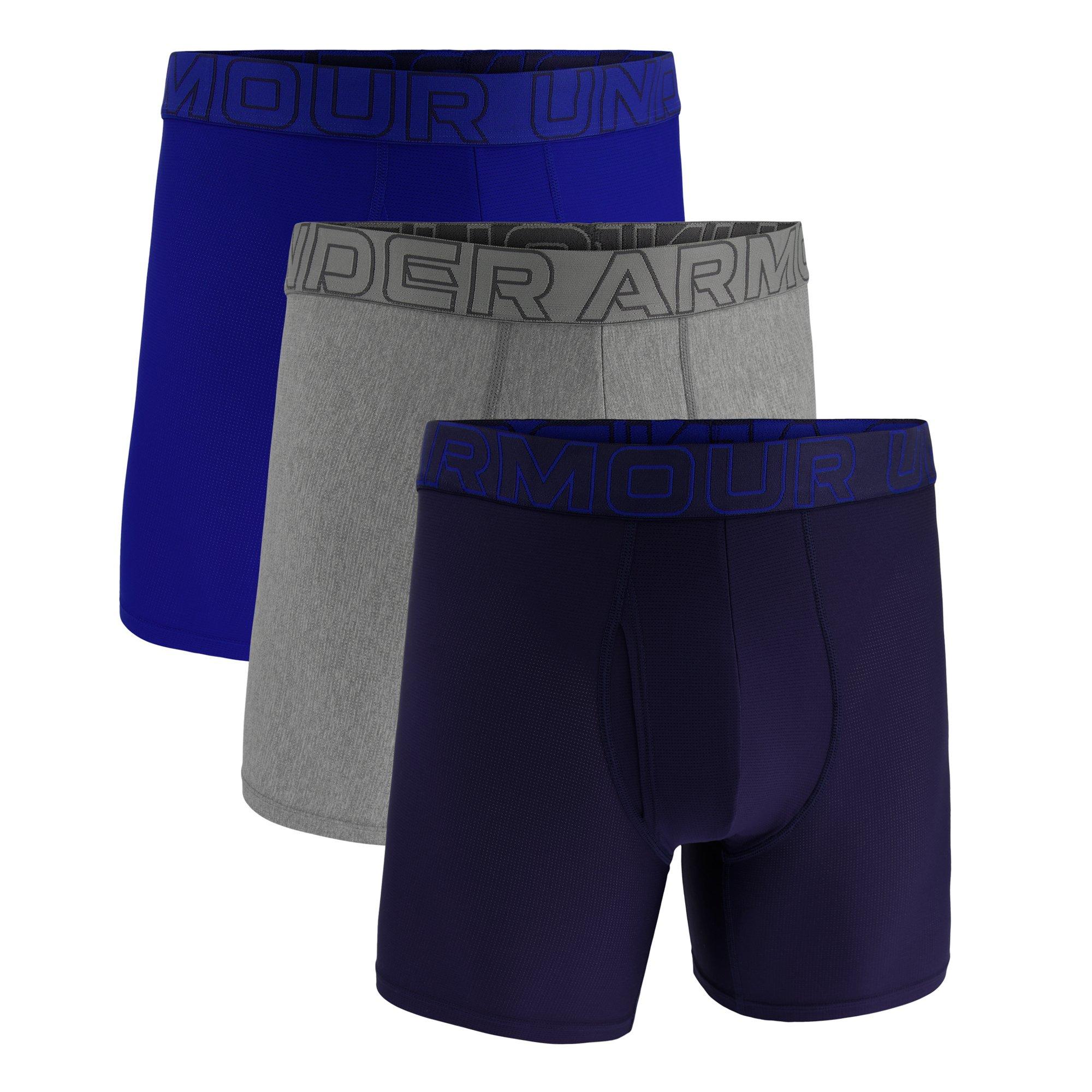 Under Armour Men's Performance Mesh Boxers - Royal/Steel/Nvy - Small