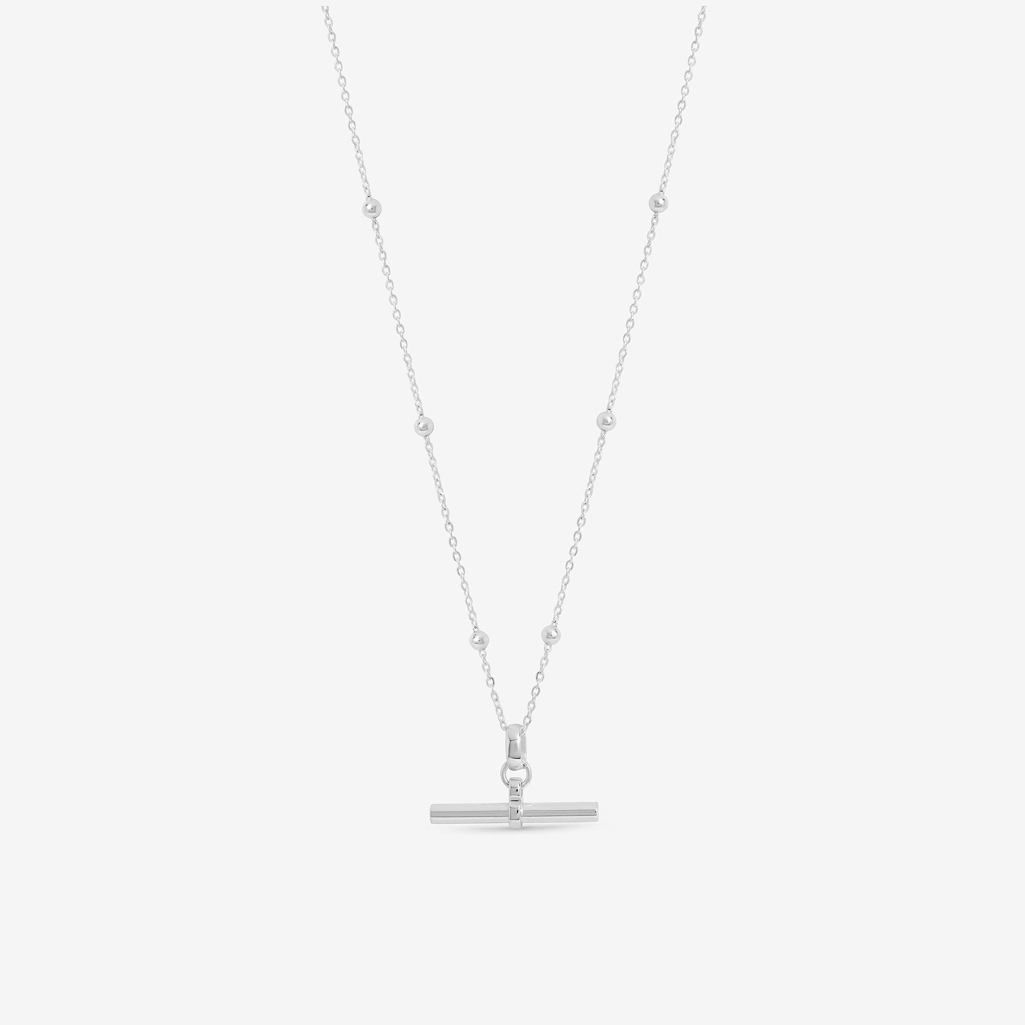 Silver - Jon Richard - Silver Plated Waterproof T-Bar Necklace