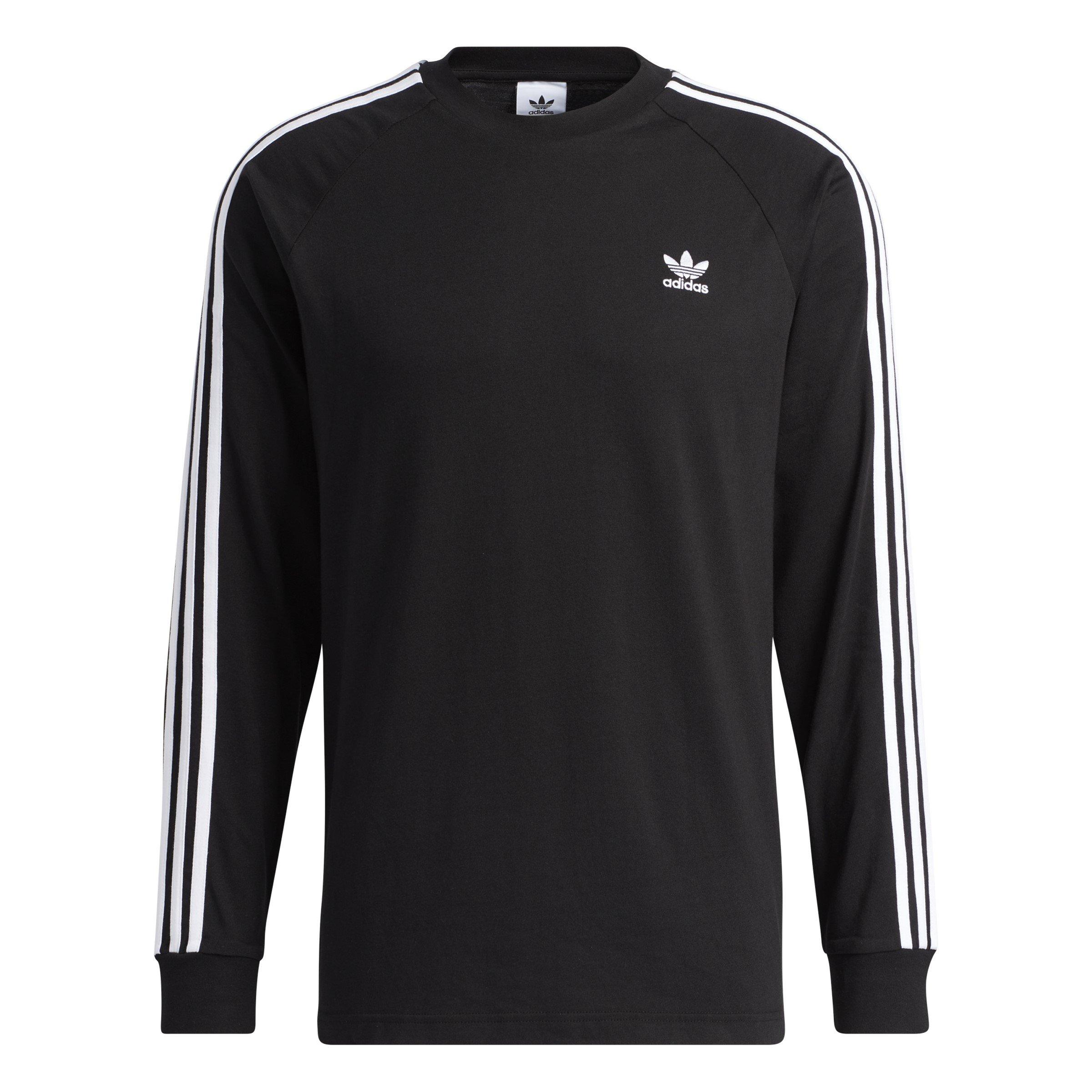 Black - adidas Originals - Men's Three Stripe Long-Sleeve T-Shirt - 1