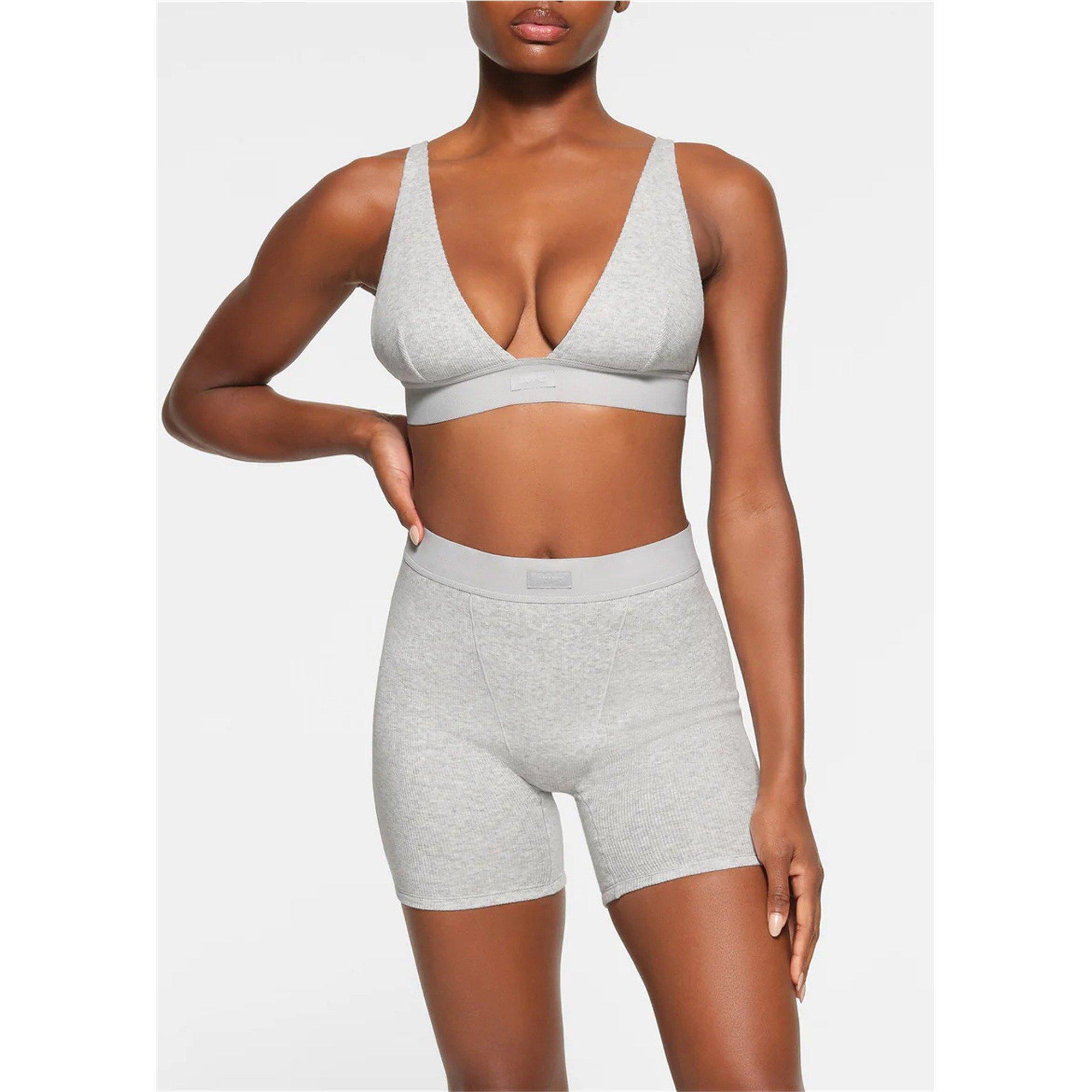 LIGHT GREY - SKIMS - Women's Cotton Rib Boxers - 2