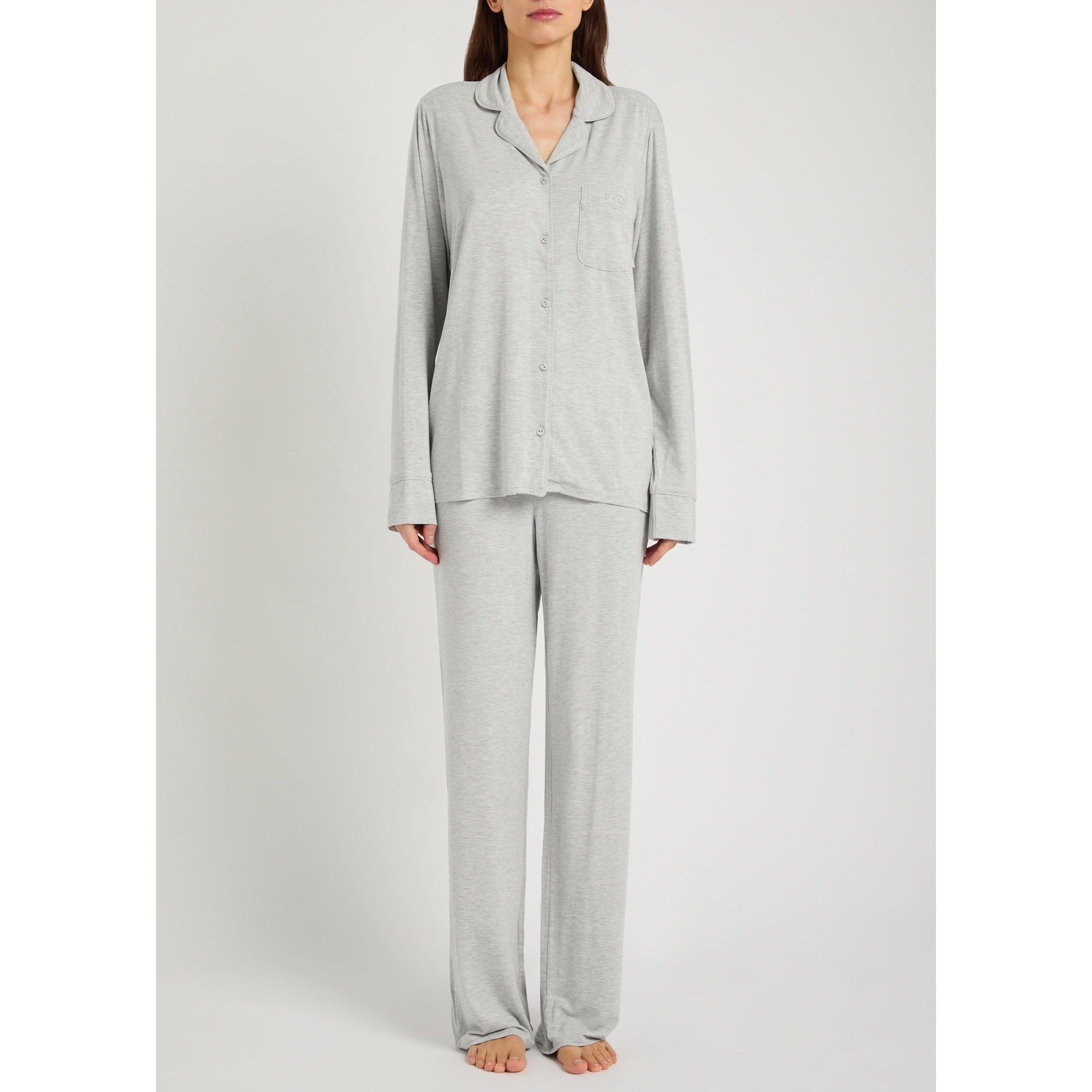 GREY - SKIMS - Women's Long-Sleeve Modal Shirt and Trousers Pyjama Set - 2