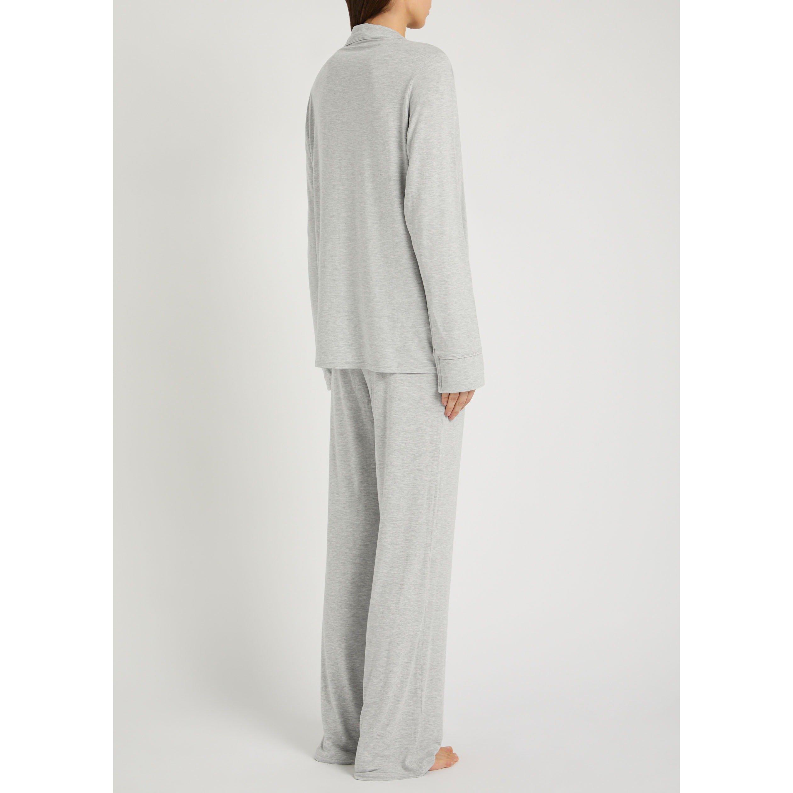 GREY - SKIMS - Women's Long-Sleeve Modal Shirt and Trousers Pyjama Set - 3
