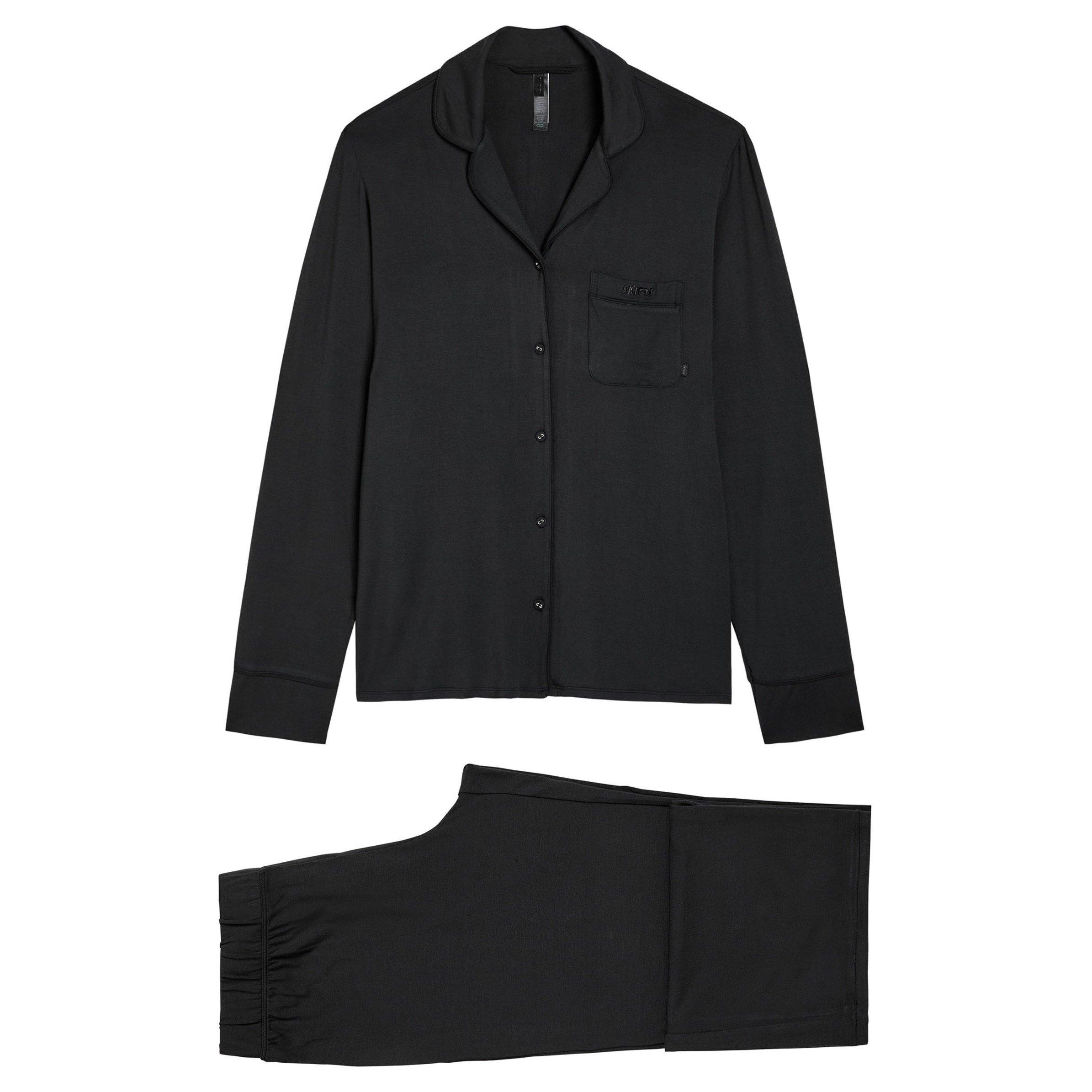 BLACK - SKIMS - Women's Long-Sleeve Modal Shirt and Trousers Pyjama Set - 1