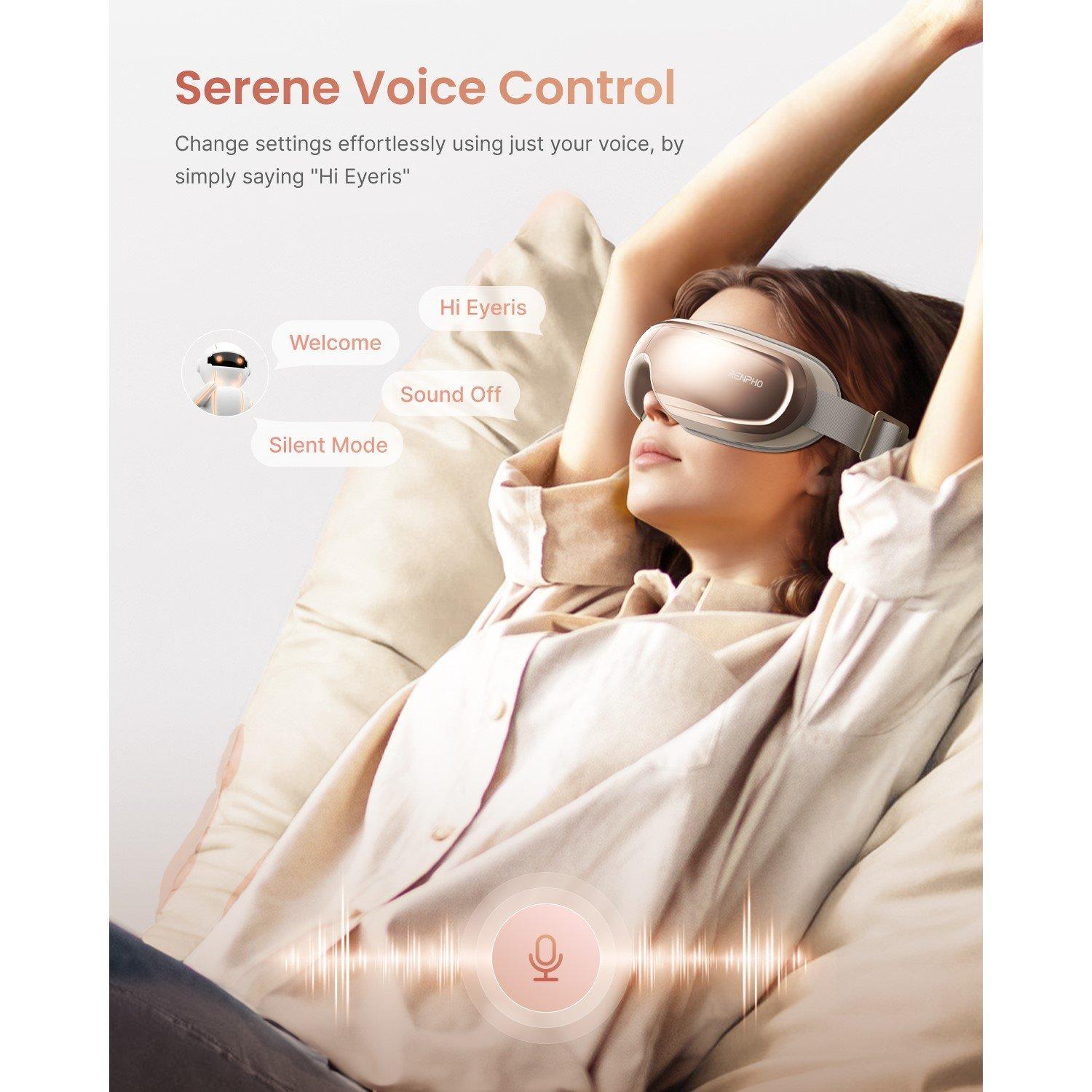 Pink - Renpho - Eyeris 3 - Voice Controlled Eye Massager Rose Gold - 6