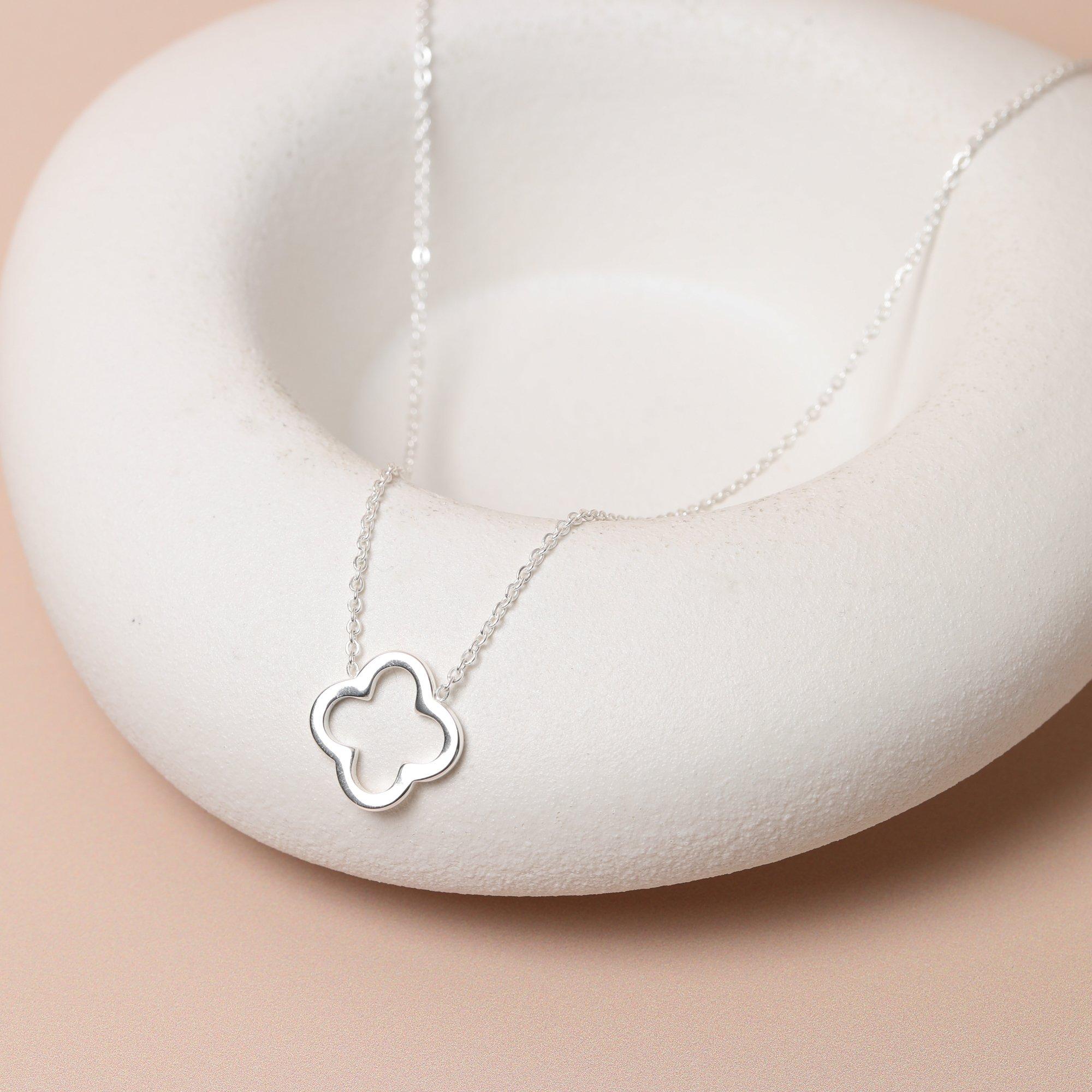 Silver - Jon Richard - Sterling Silver Plated Waterproof Clover Necklace - 2