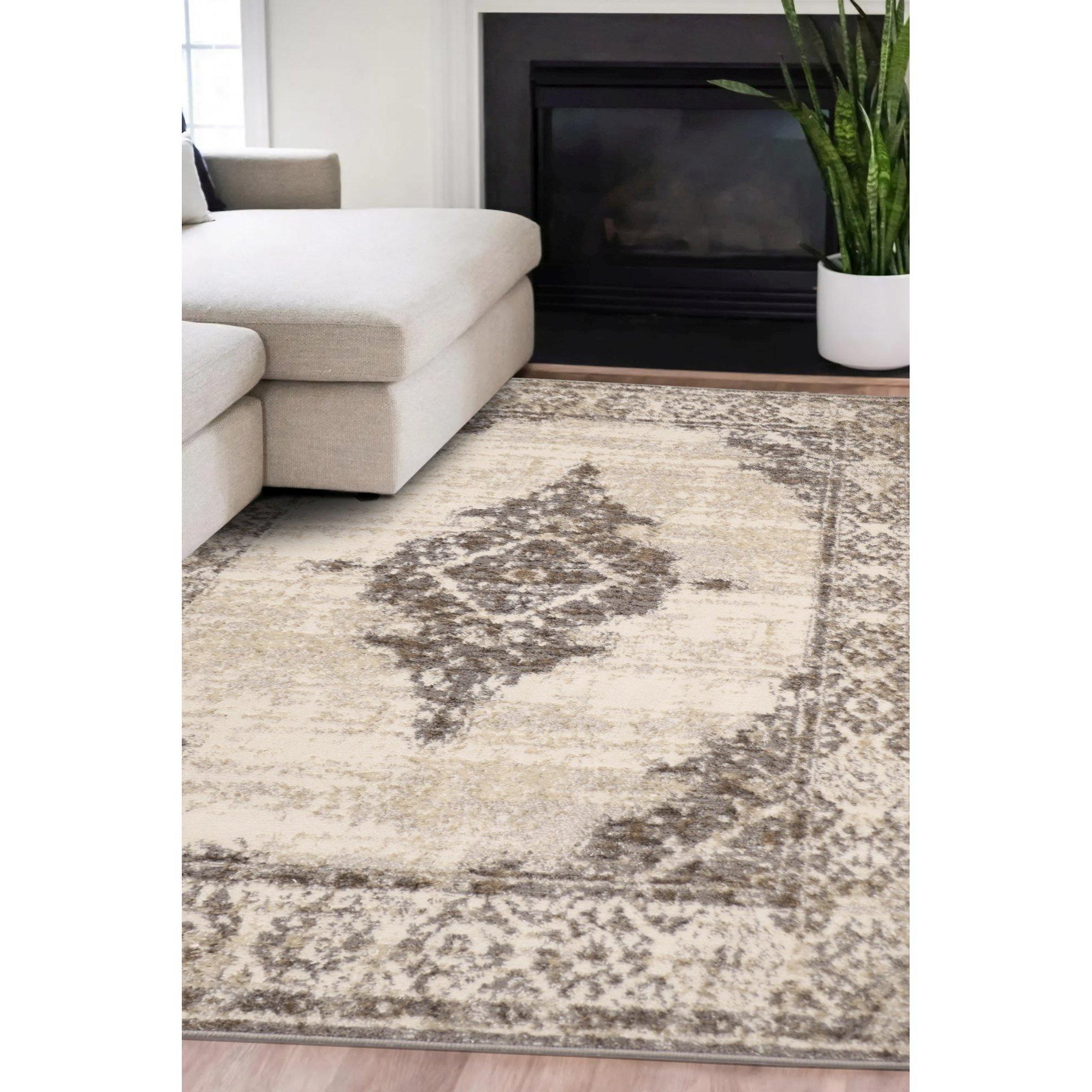 Grey - Homemaker - Cadiz Traditional Rug Grey/Metallic - 1