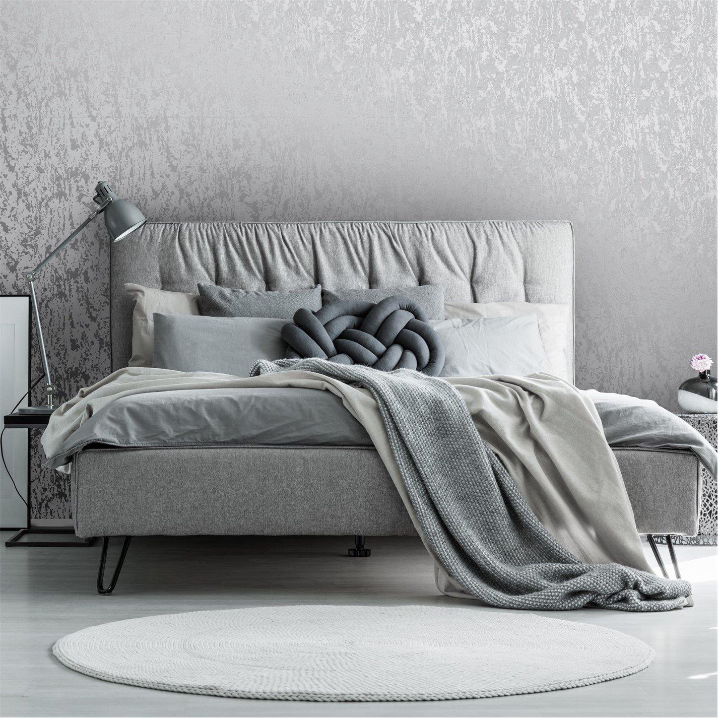 Silver - Superfresco - Milan Illusion Cork Textured Plain Wallpaper - 2