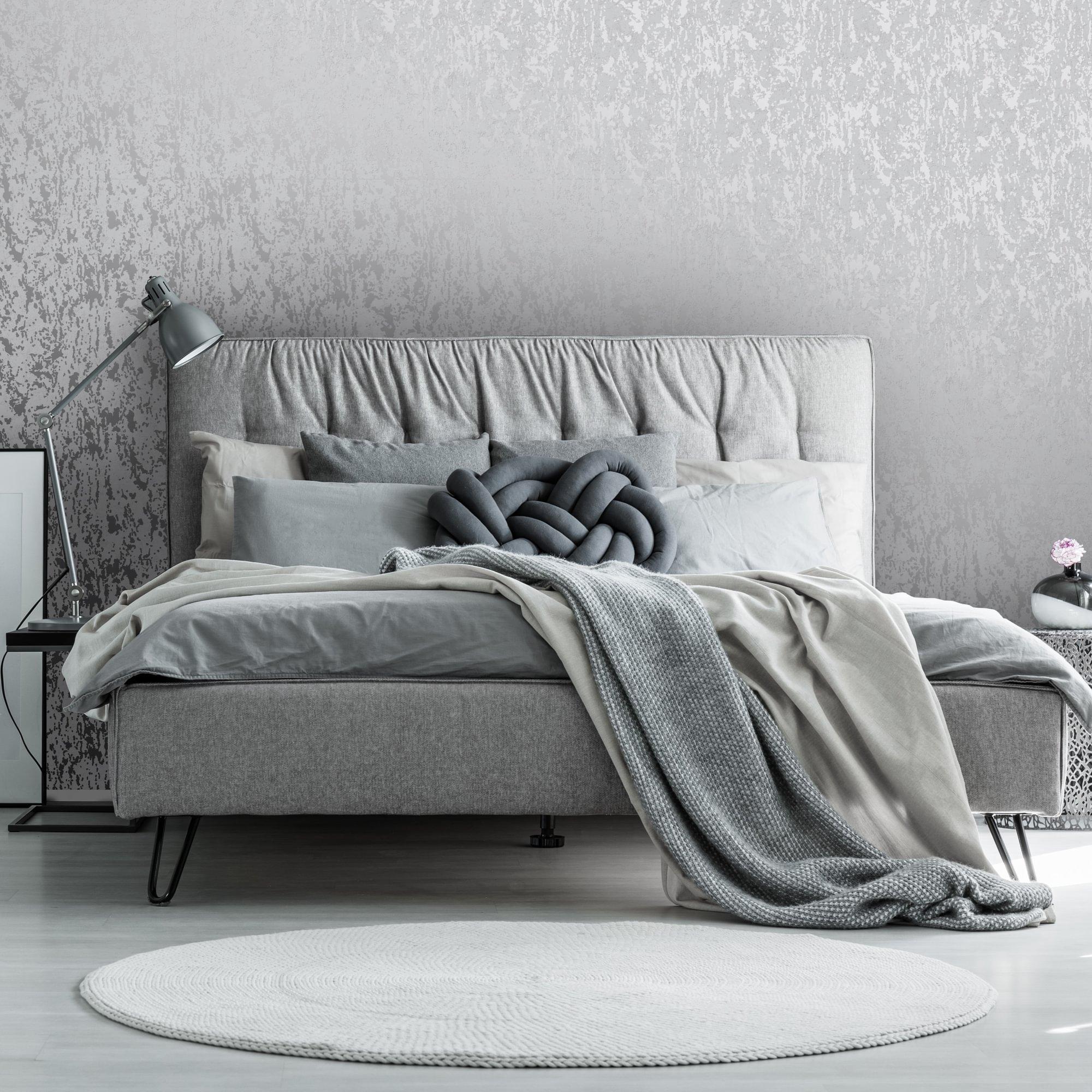 Silver - Superfresco - Milan Illusion Cork Textured Plain Wallpaper - 2