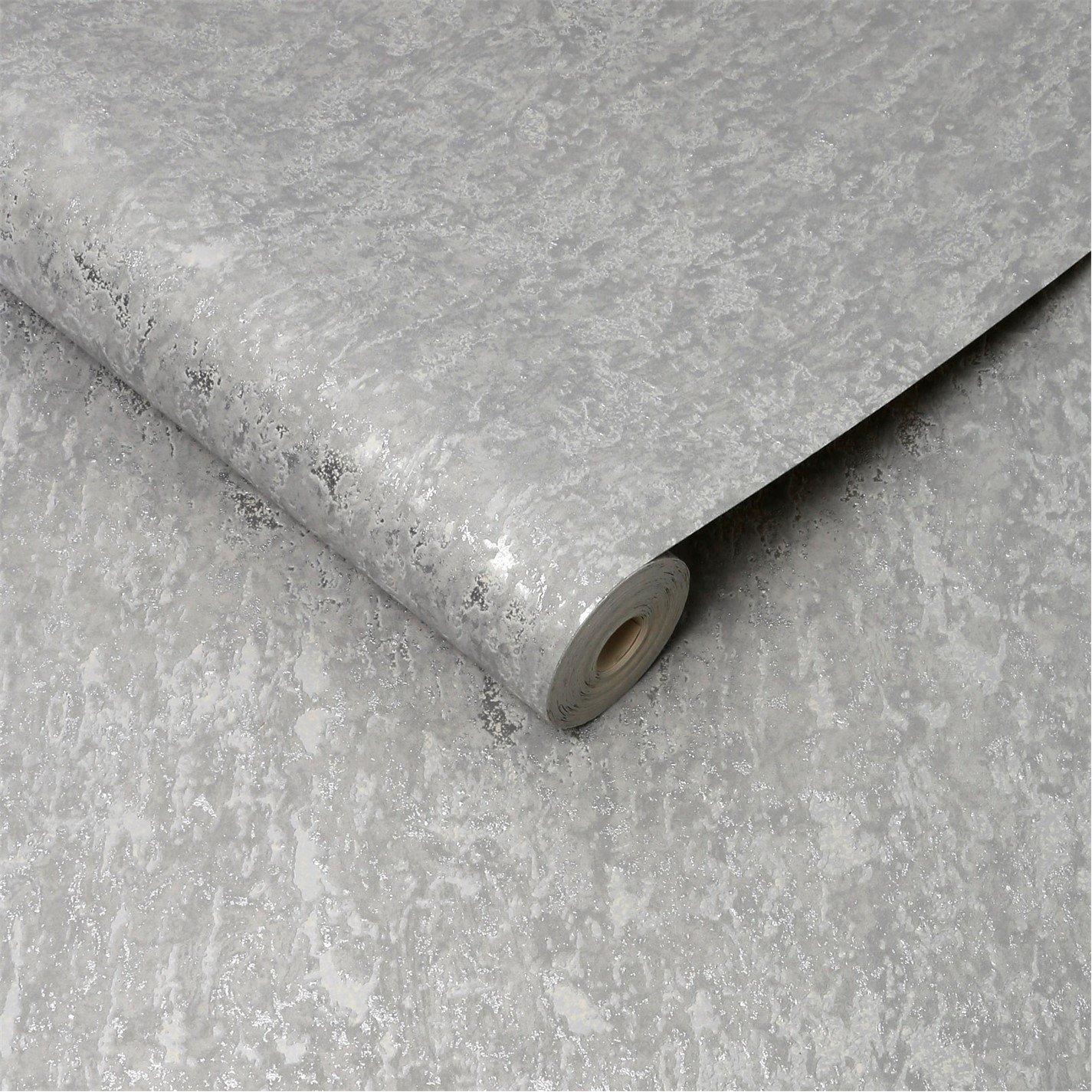 Silver - Superfresco - Milan Illusion Cork Textured Plain Wallpaper - 4