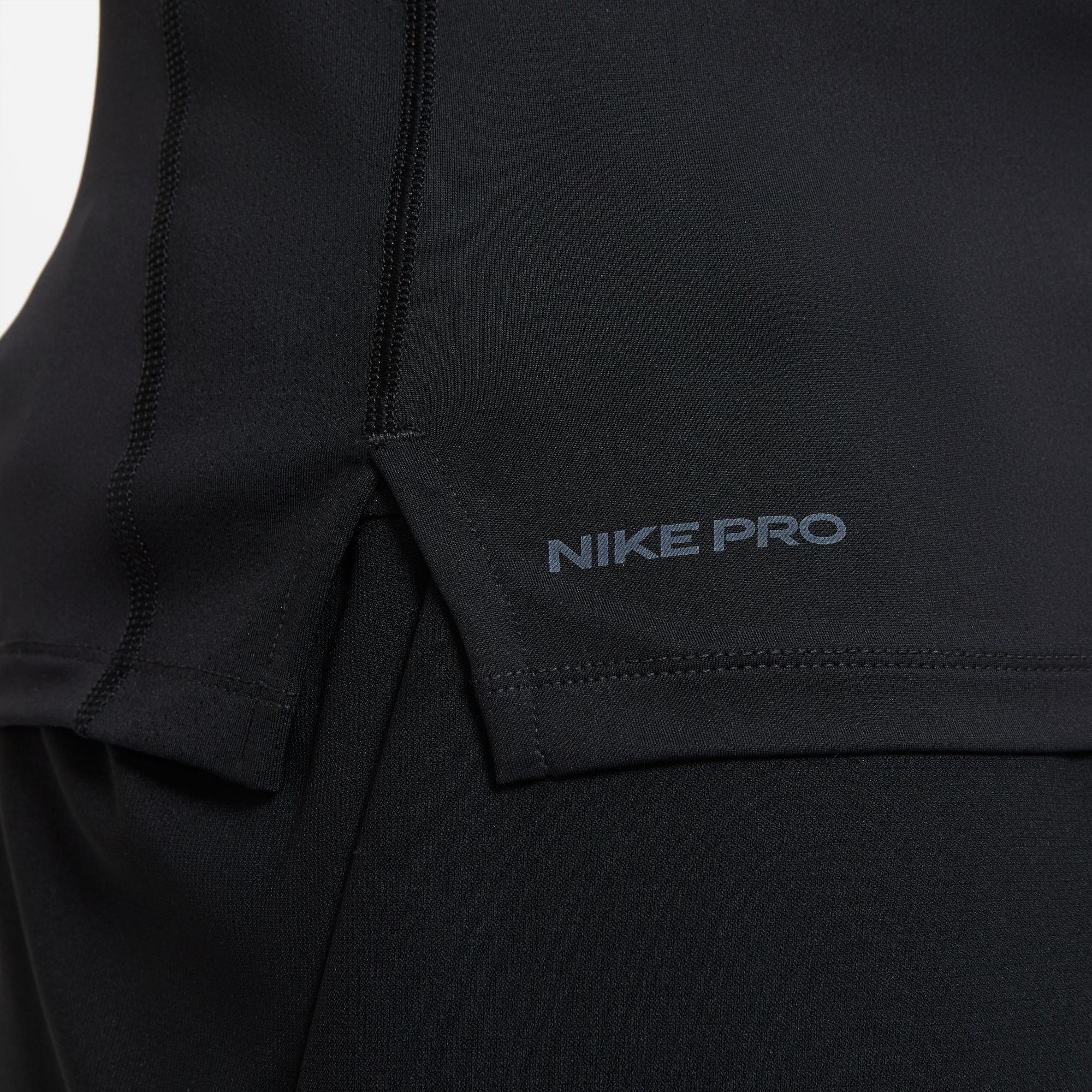 BLACK/WHITE - Nike - Pro Men's Tight Fit Short-Sleeve Top - 11