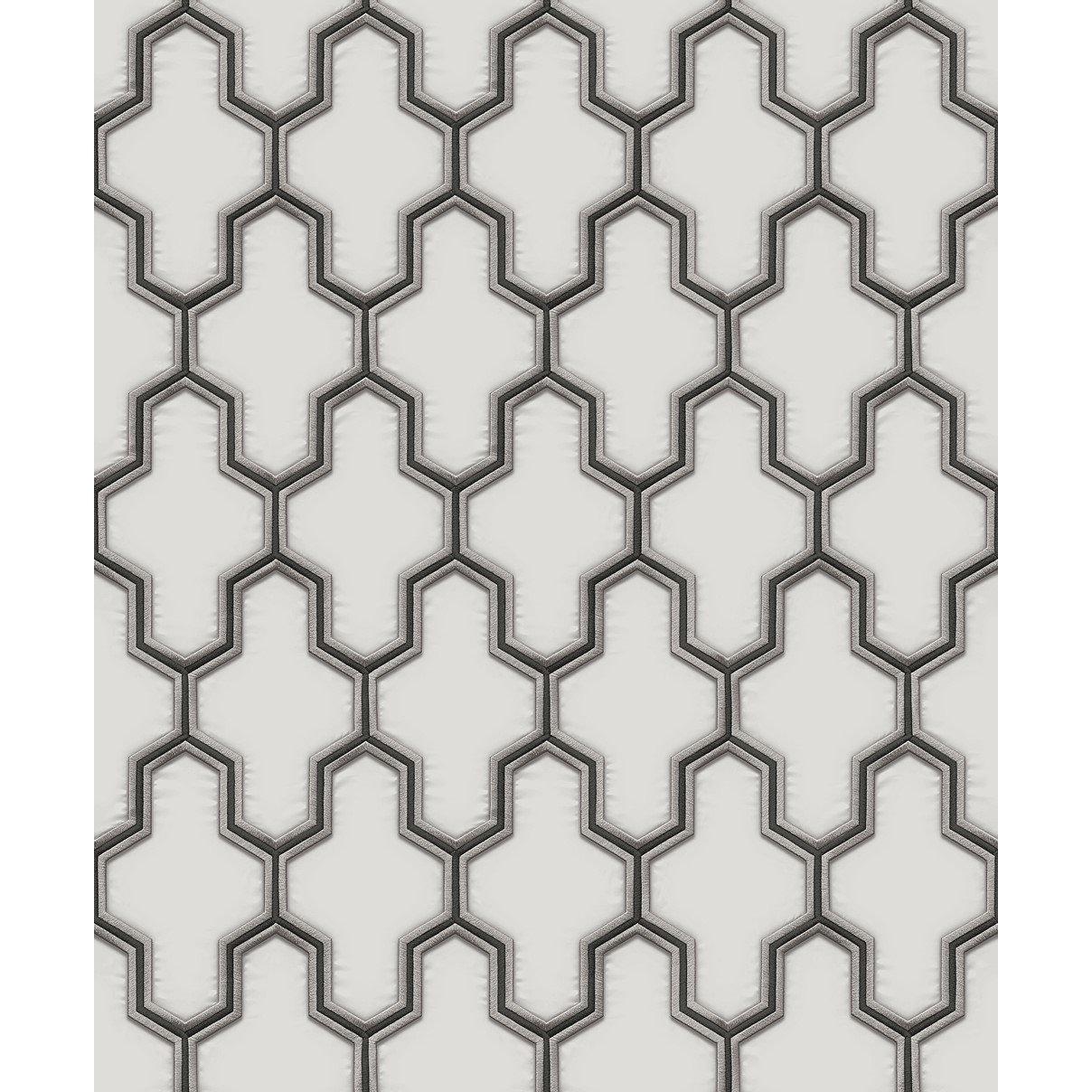 Black - Design ID - DID Geometric Silk Black & White Wallpaper - 2