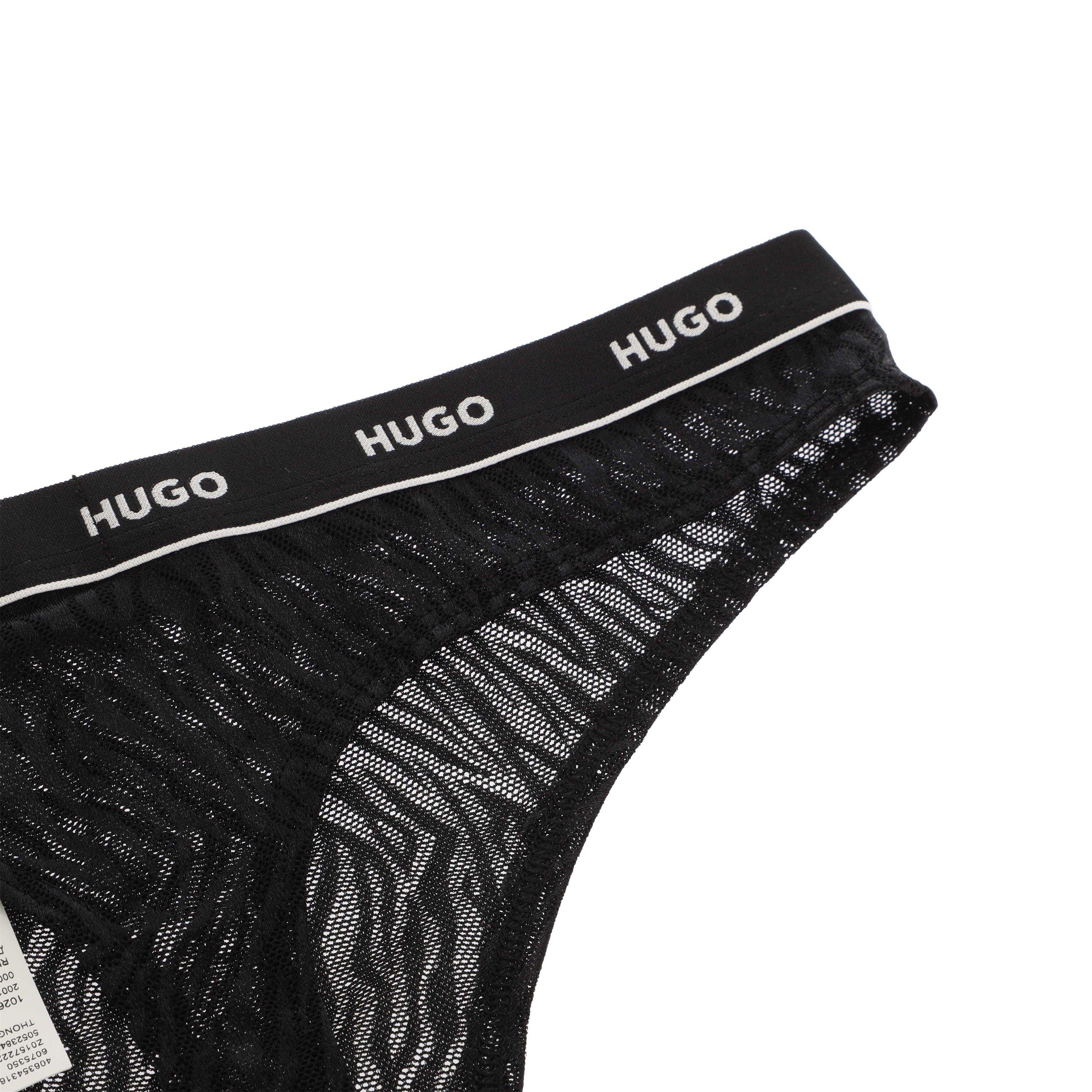 Black - Hugo - Lace Thong - 4