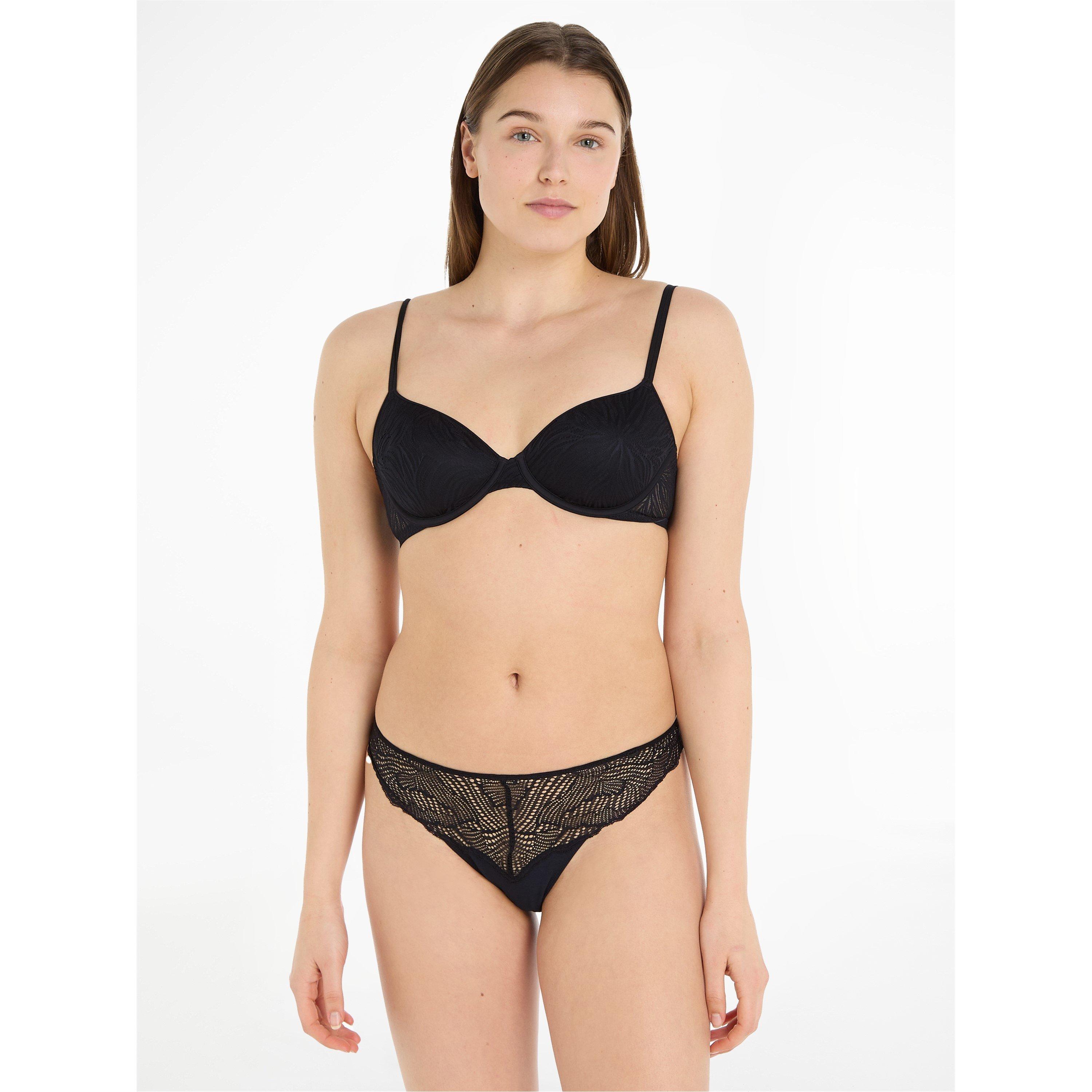 Black - Calvin Klein - Calvin Klein Marquisette Lightly Lined Demi Bra - 3