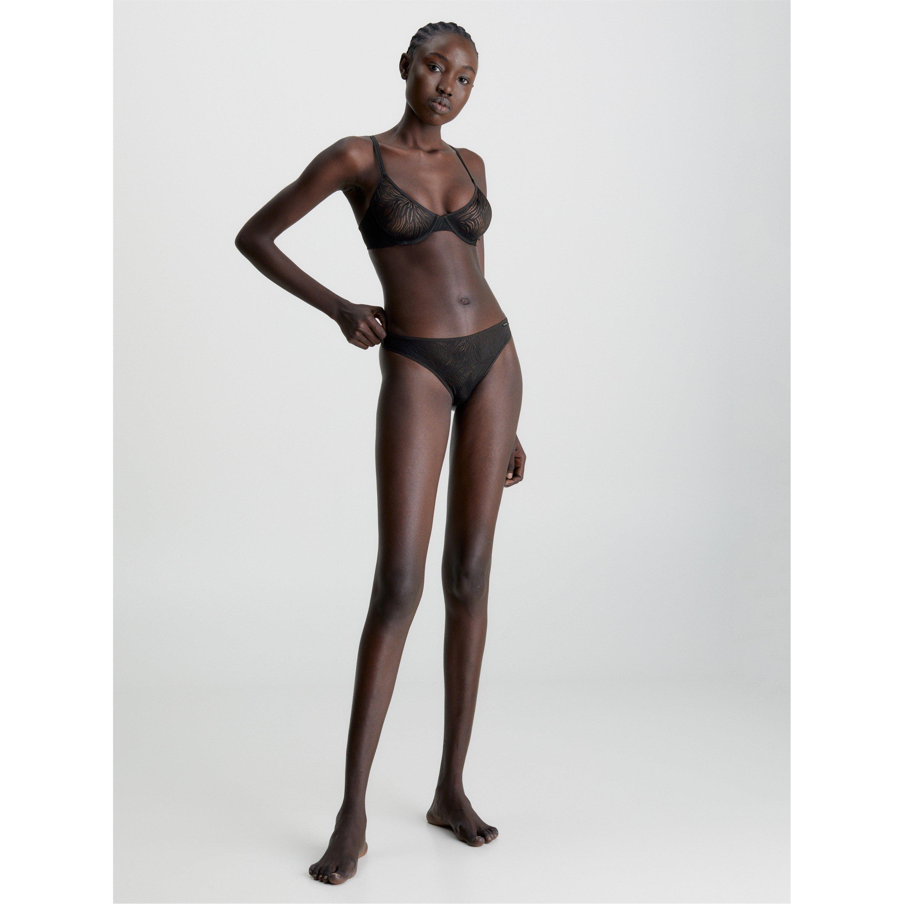 Preto - Calvin Klein - Thong - Sheer Marquisette - 2