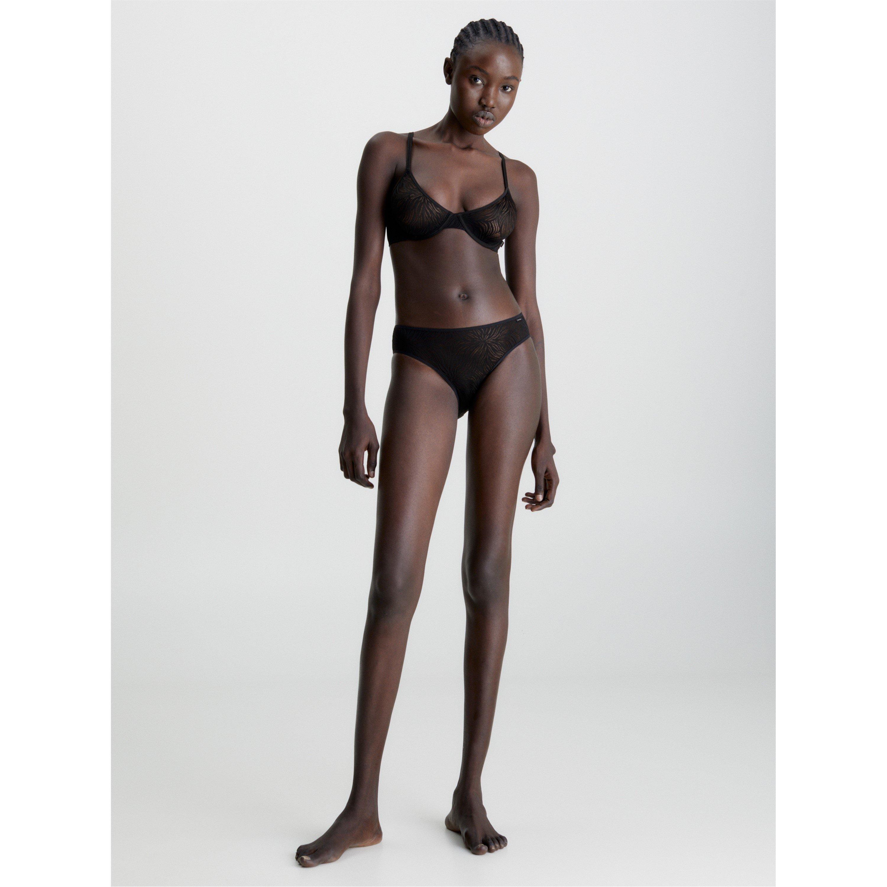 Black - Calvin Klein - Marquisette Bikini Bottoms - 5