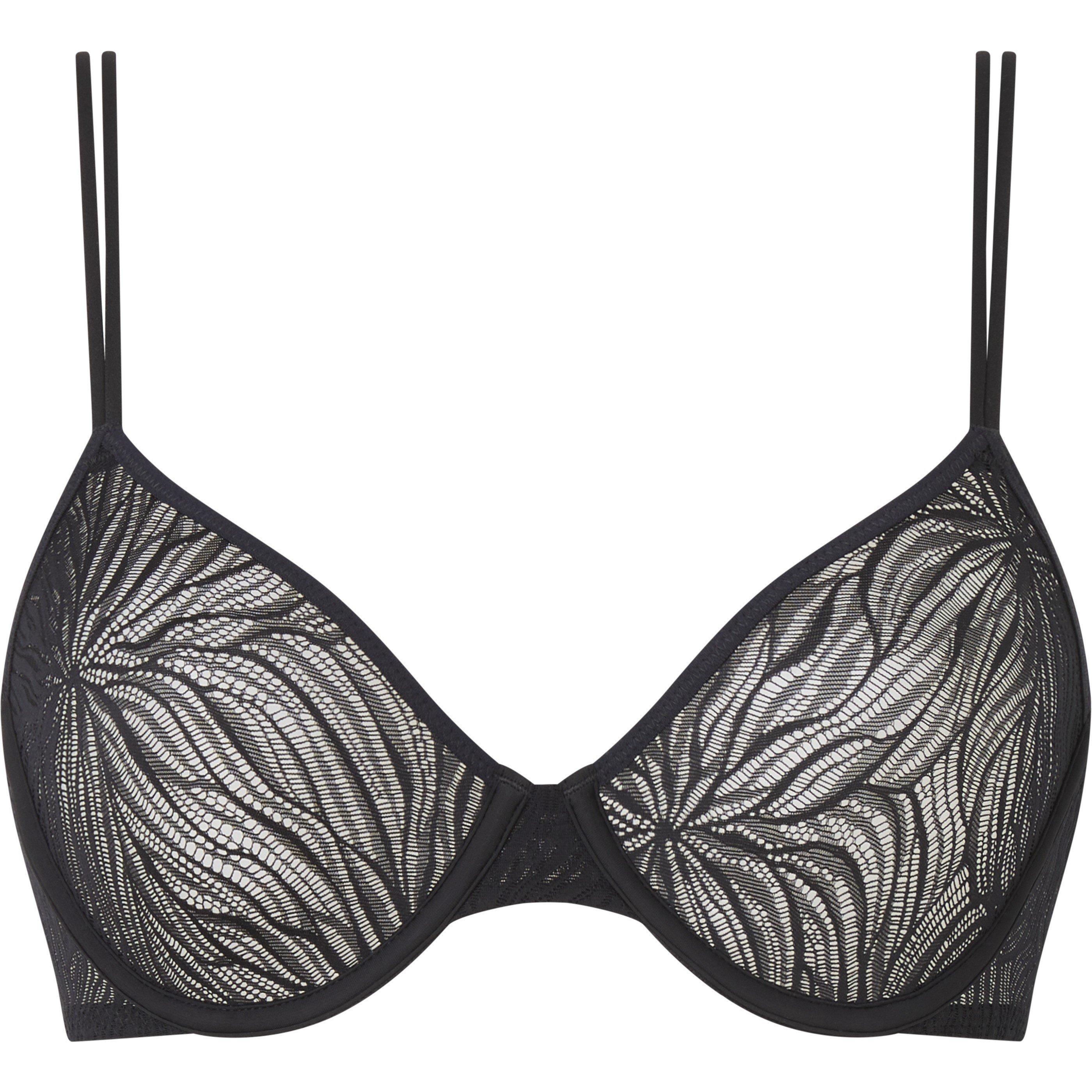 Calvin Klein Women's Marquisette Unlined Demi Bra - Black - 32C