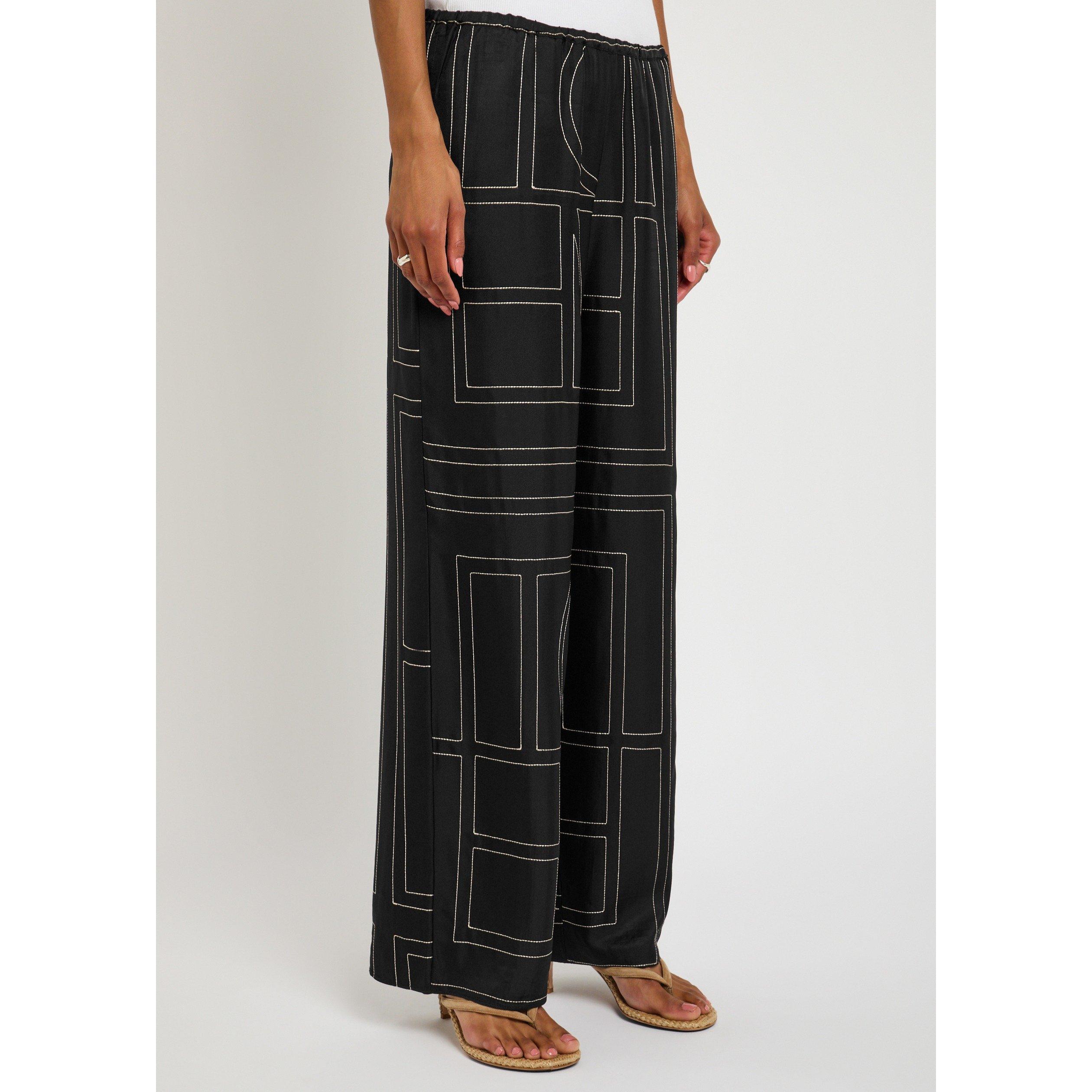 BLACK - Toteme - Women's Monogram Silk Pyjama Trousers - 2