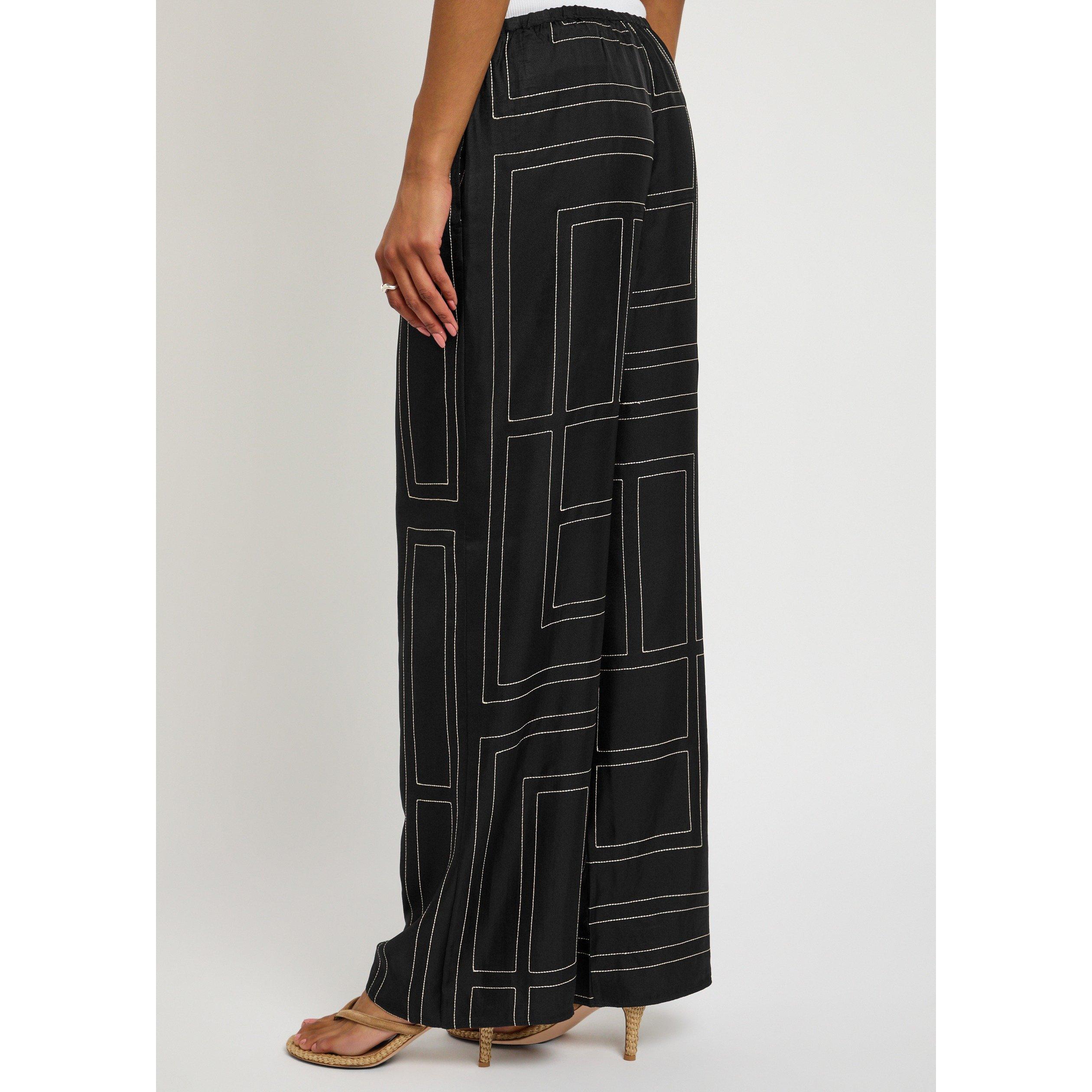 BLACK - Toteme - Women's Monogram Silk Pyjama Trousers - 3