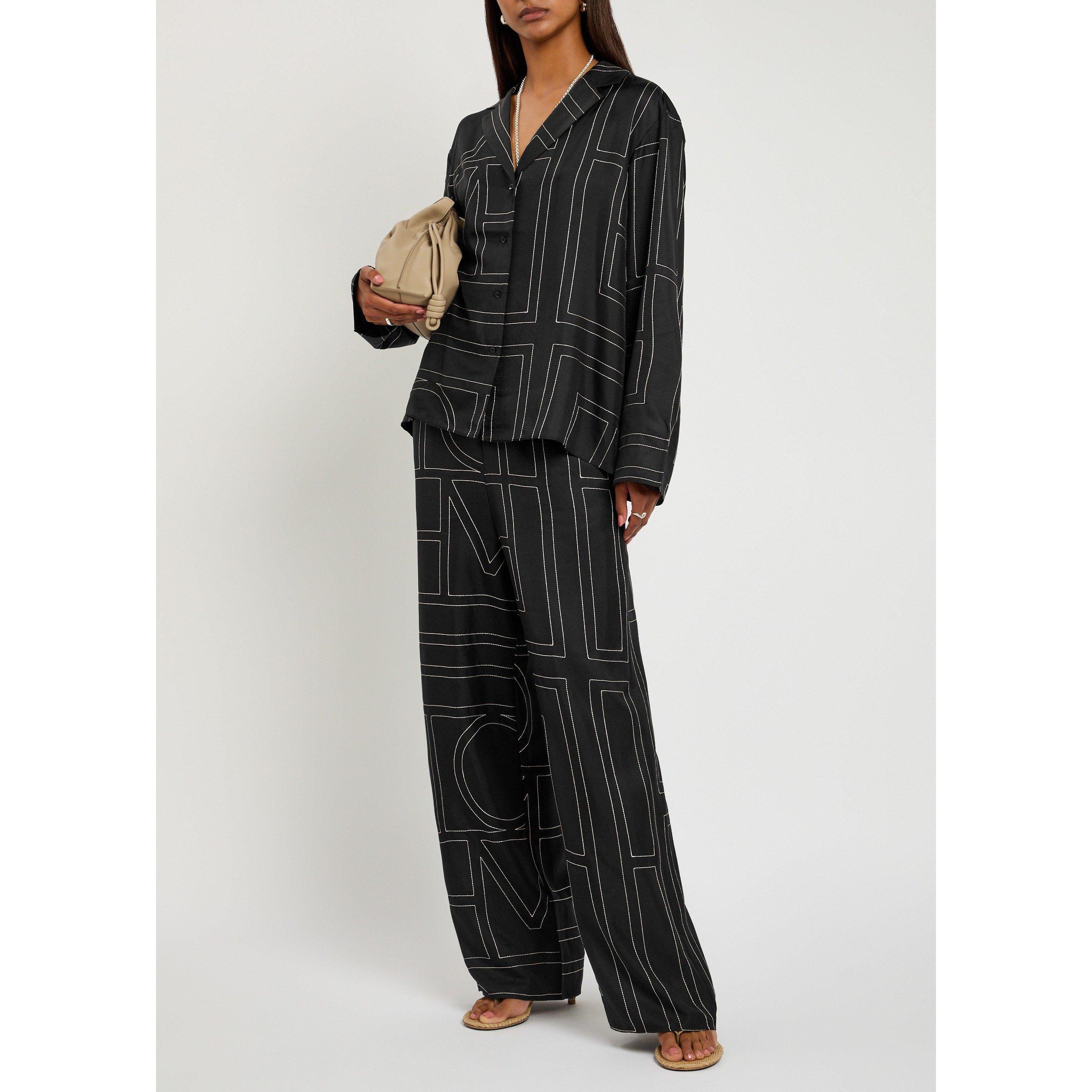 BLACK - Toteme - Women's Monogram Silk Pyjama Trousers - 5