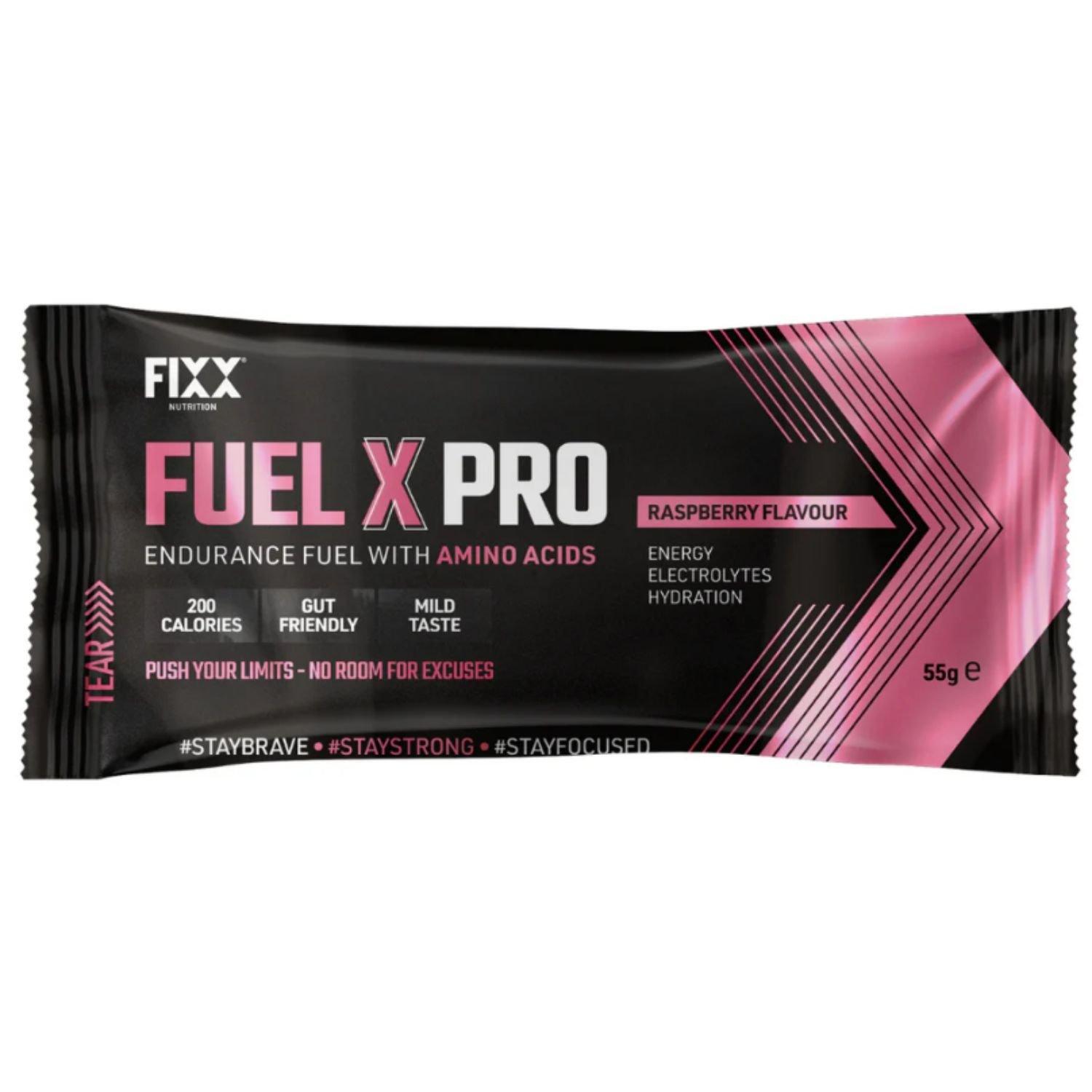 Fixx  Fixx: Fuel X Pro + Amino Acids Sachets (12 X 55G S - Raspberry - Box of 12