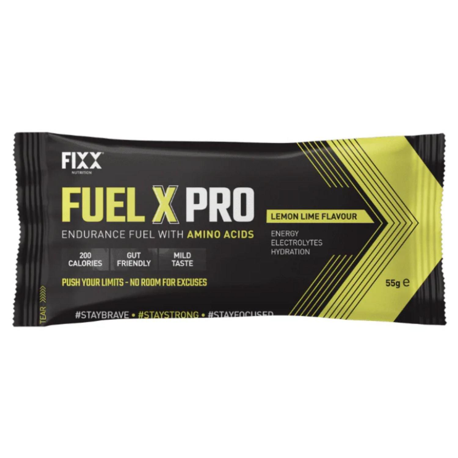 Fixx  Fixx: Fuel X Pro + Amino Acids Sachets (12 X 55G S - Lemon & Lime - Box of 12