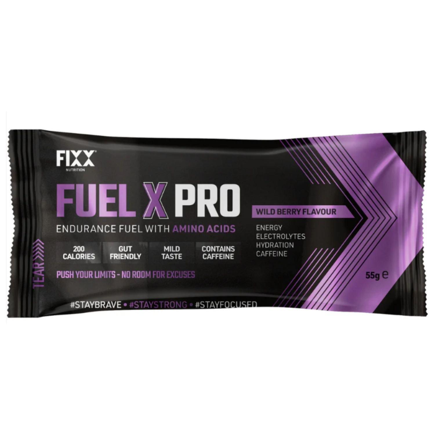 Fixx  Fixx: Fuel X Pro + Amino Acids Sachets (12 X 55G S - Wild Berry (Caf - Box of 12