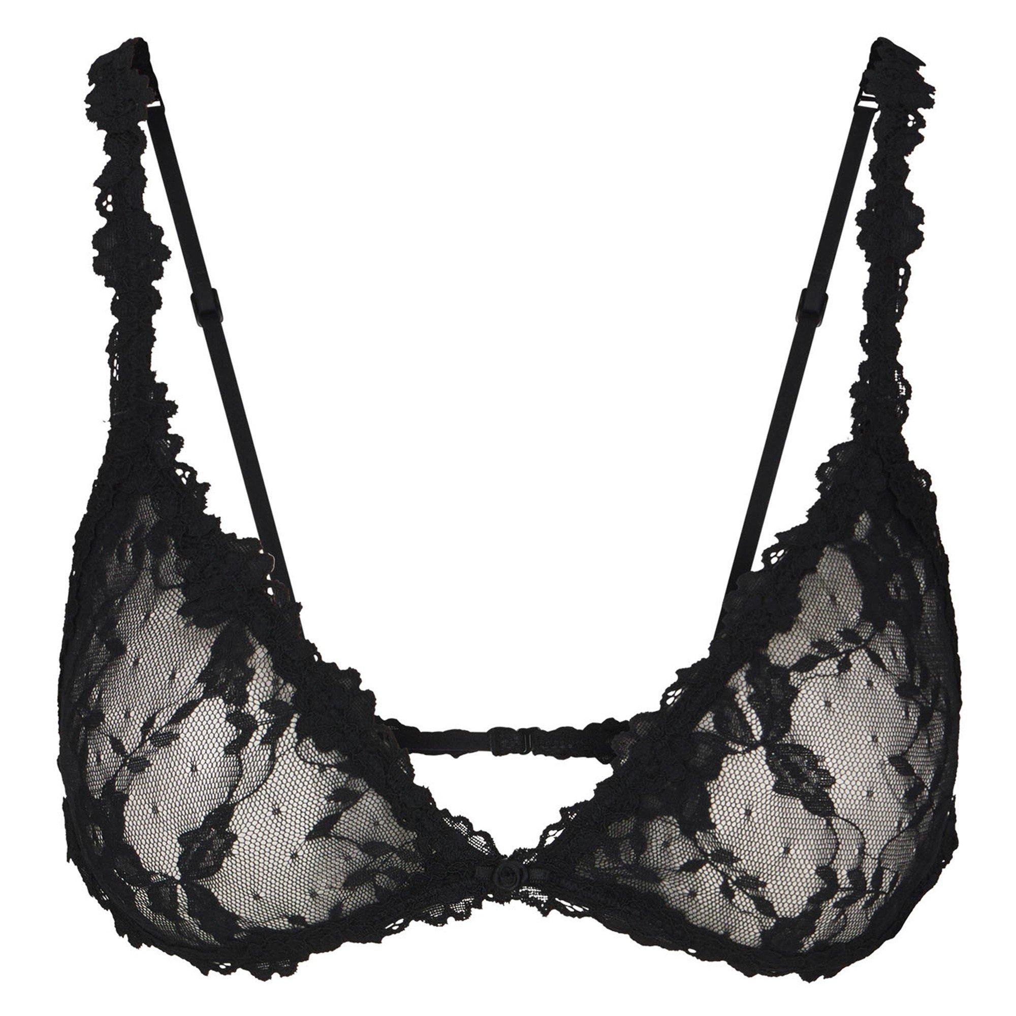 DARK GREY - SKIMS - STRETCH LACE TRIANGLE BRALETTE