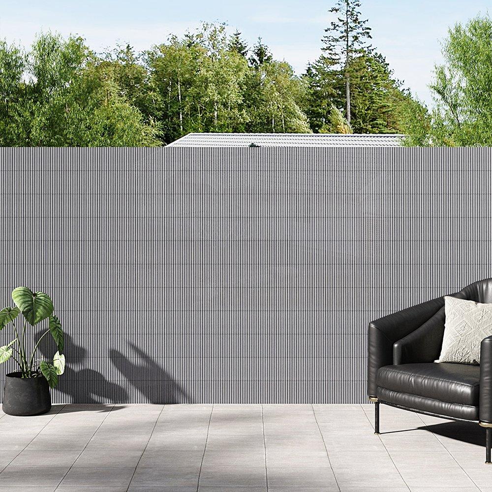 Grey - Breeins - 3m x 1.2m Sun-blocked Privacy Fence Screen Panels - 1