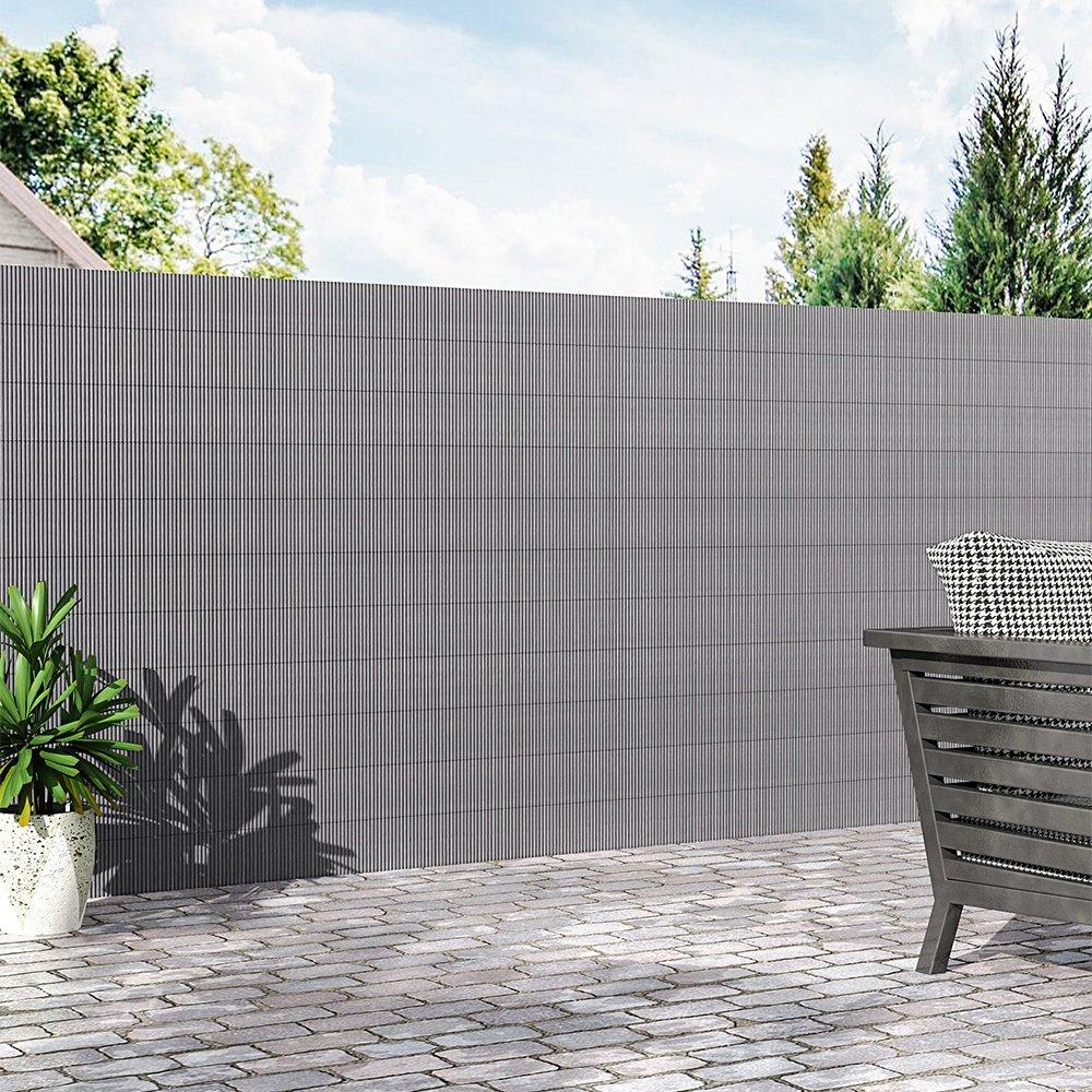 Grey - Breeins - 3m x 1.2m Sun-blocked Privacy Fence Screen Panels - 2
