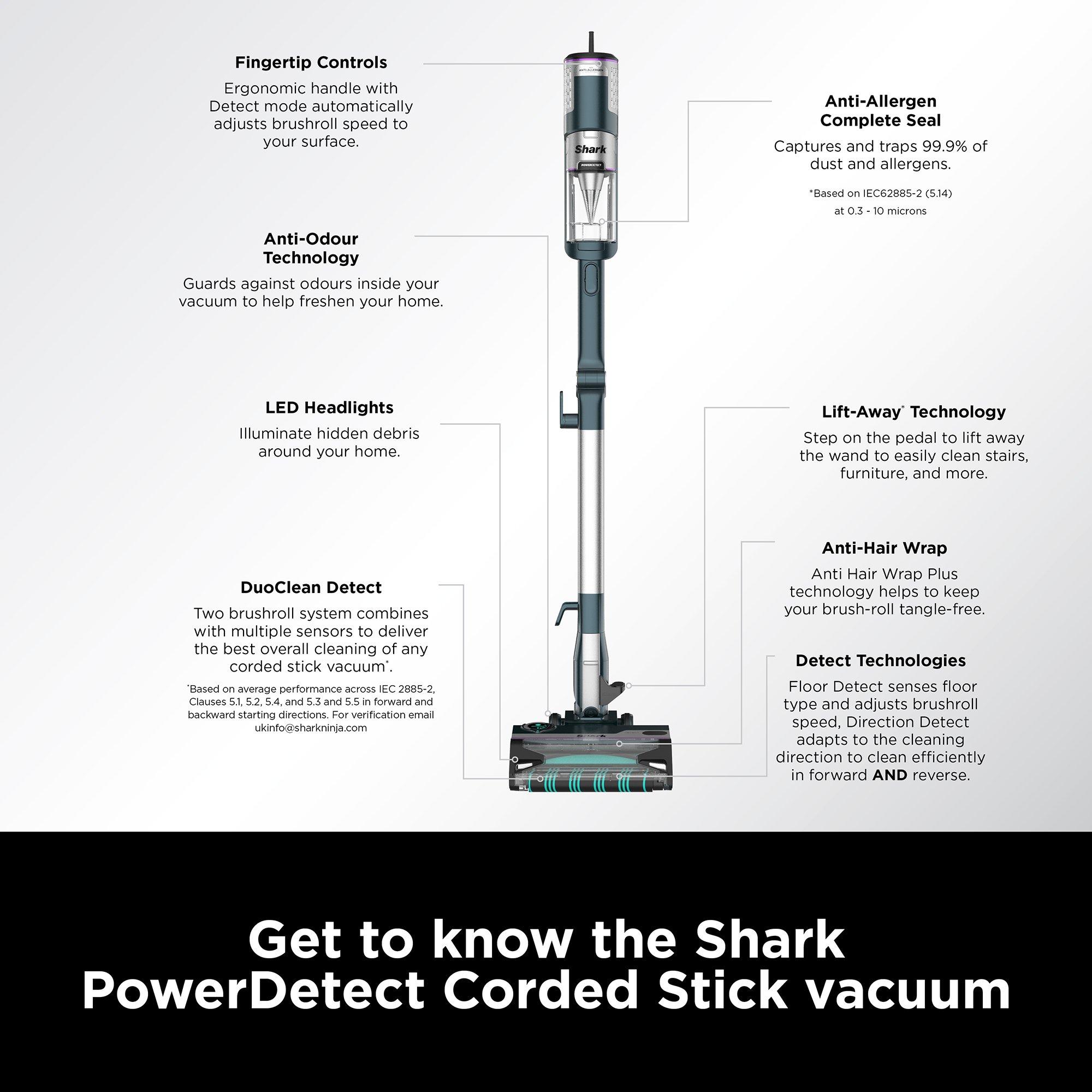 Dark Teal - Shark - PowerDetect Corded Stick Vacuum Cleaner HZ4000UKT - 13