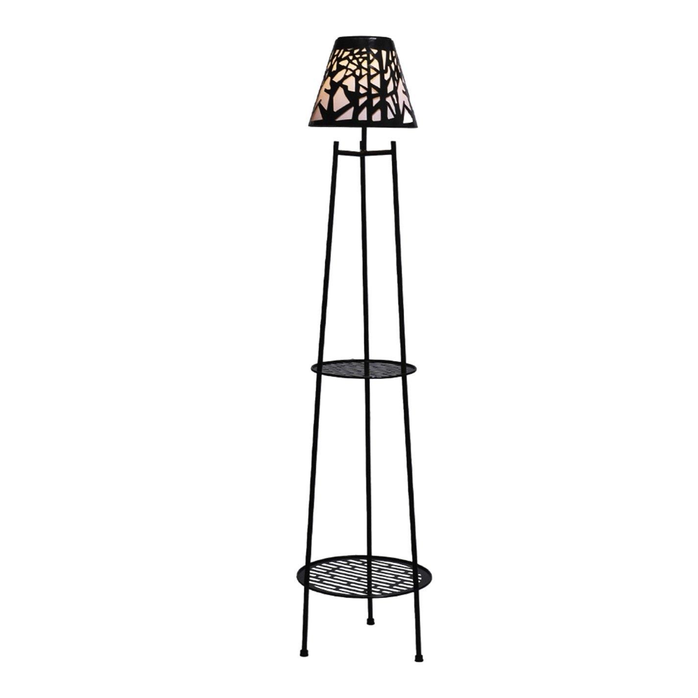 Black - Breeins - 2 Pack Double Tier Solar-Powered Plant Stand - 3