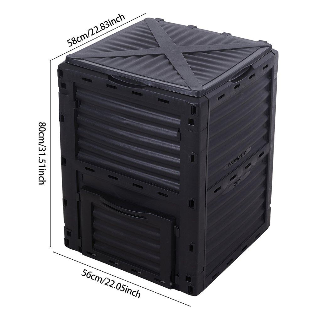 Black - Breeins - 300L Garden Compost Bin - 7