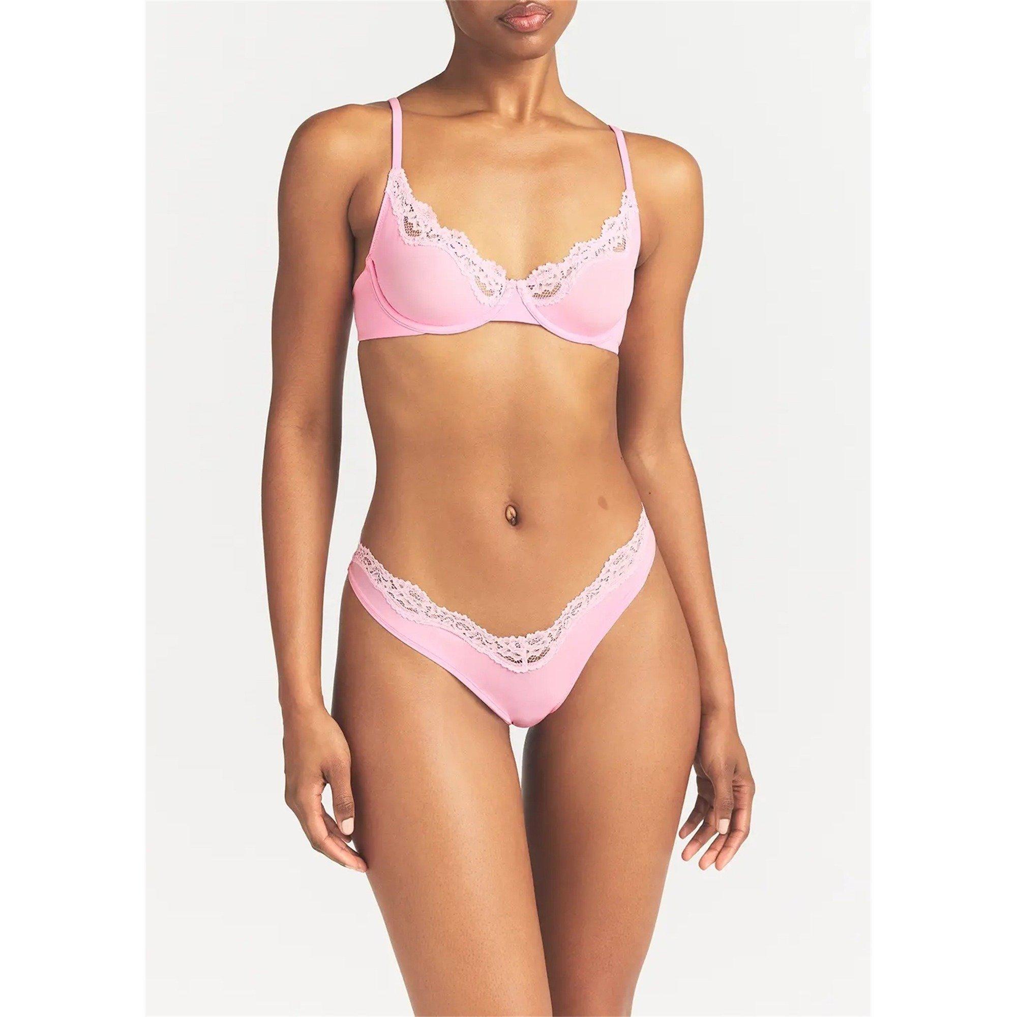 PINK - SKIMS - T FITS EVERYBODY LACE THONG - 4