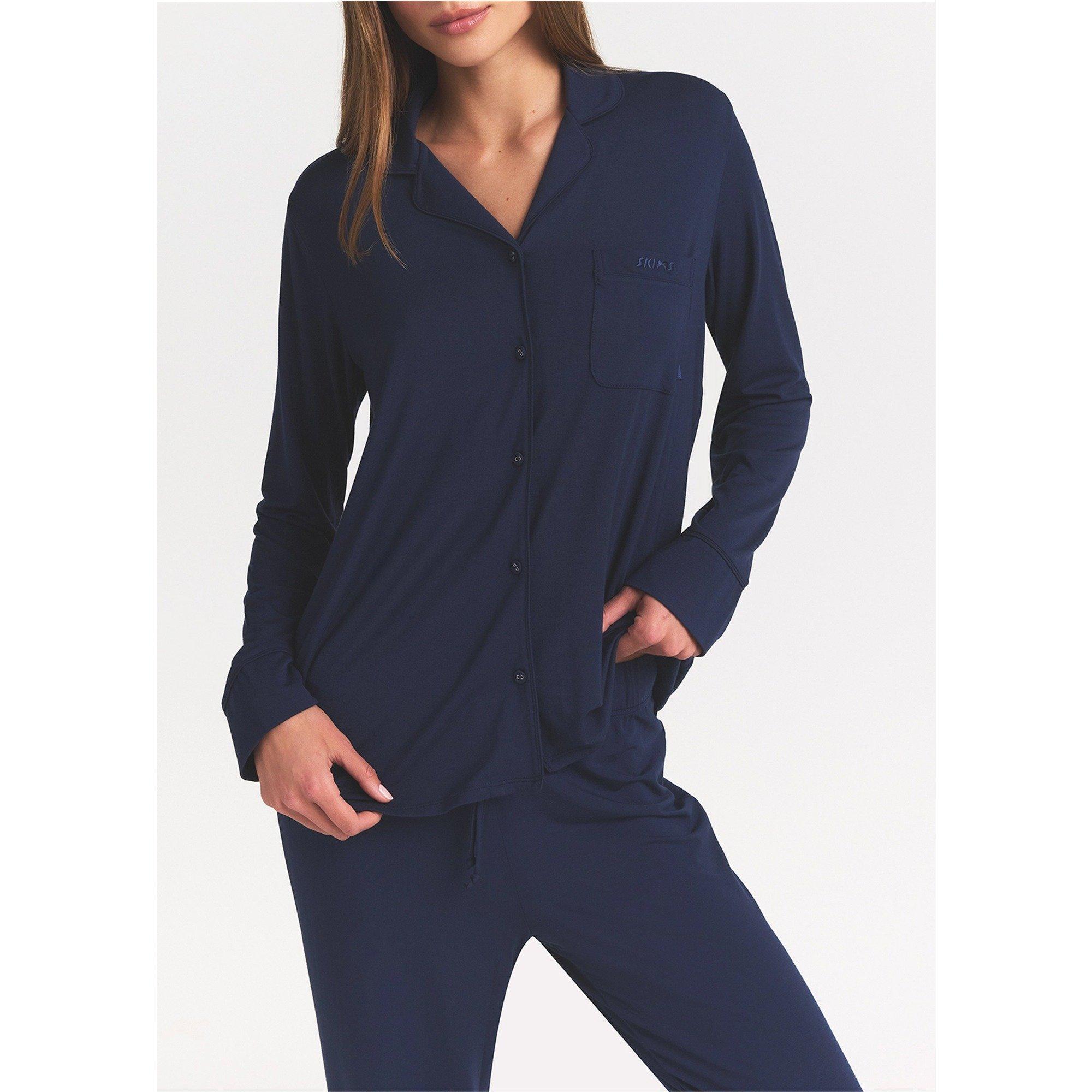 NAVY - SKIMS - S SLEEP LONG SLV BUTTON UP SET - 2