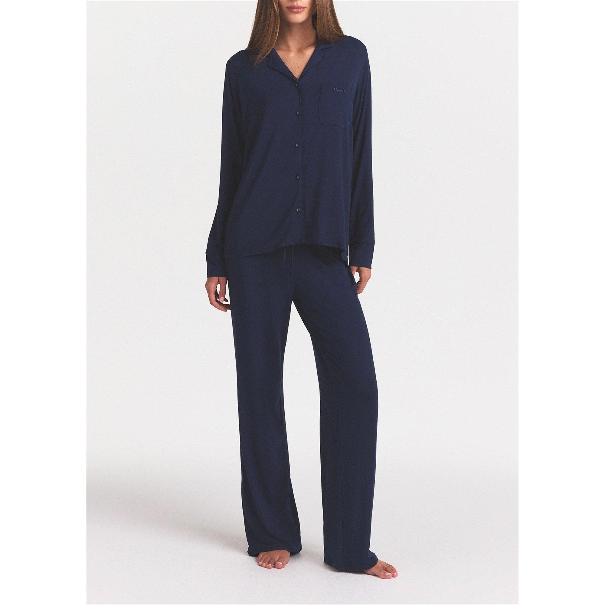 NAVY - SKIMS - S SLEEP LONG SLV BUTTON UP SET - 5
