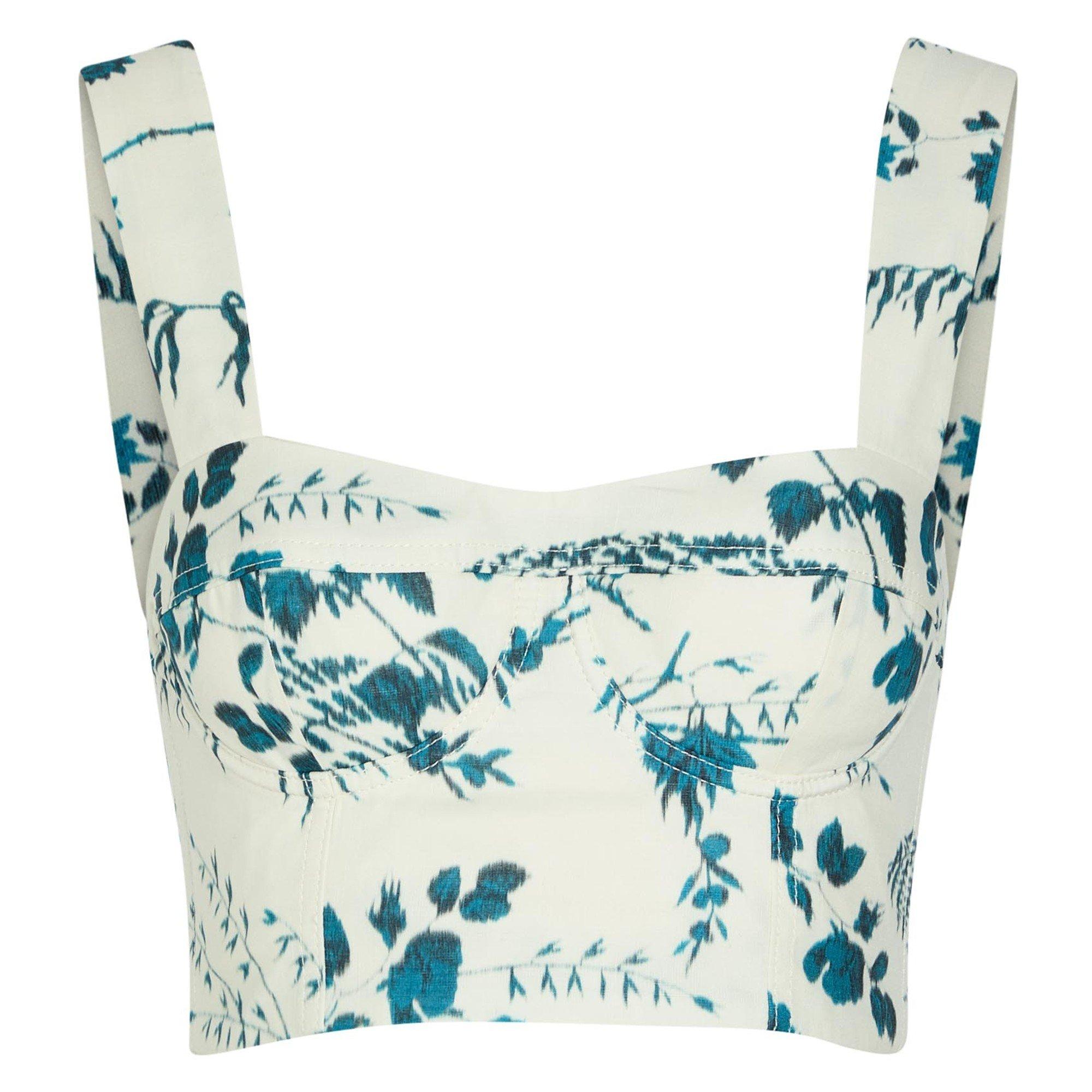 BLUE AND OTHER - Erdem - COTTON LINEN BRALET TOP