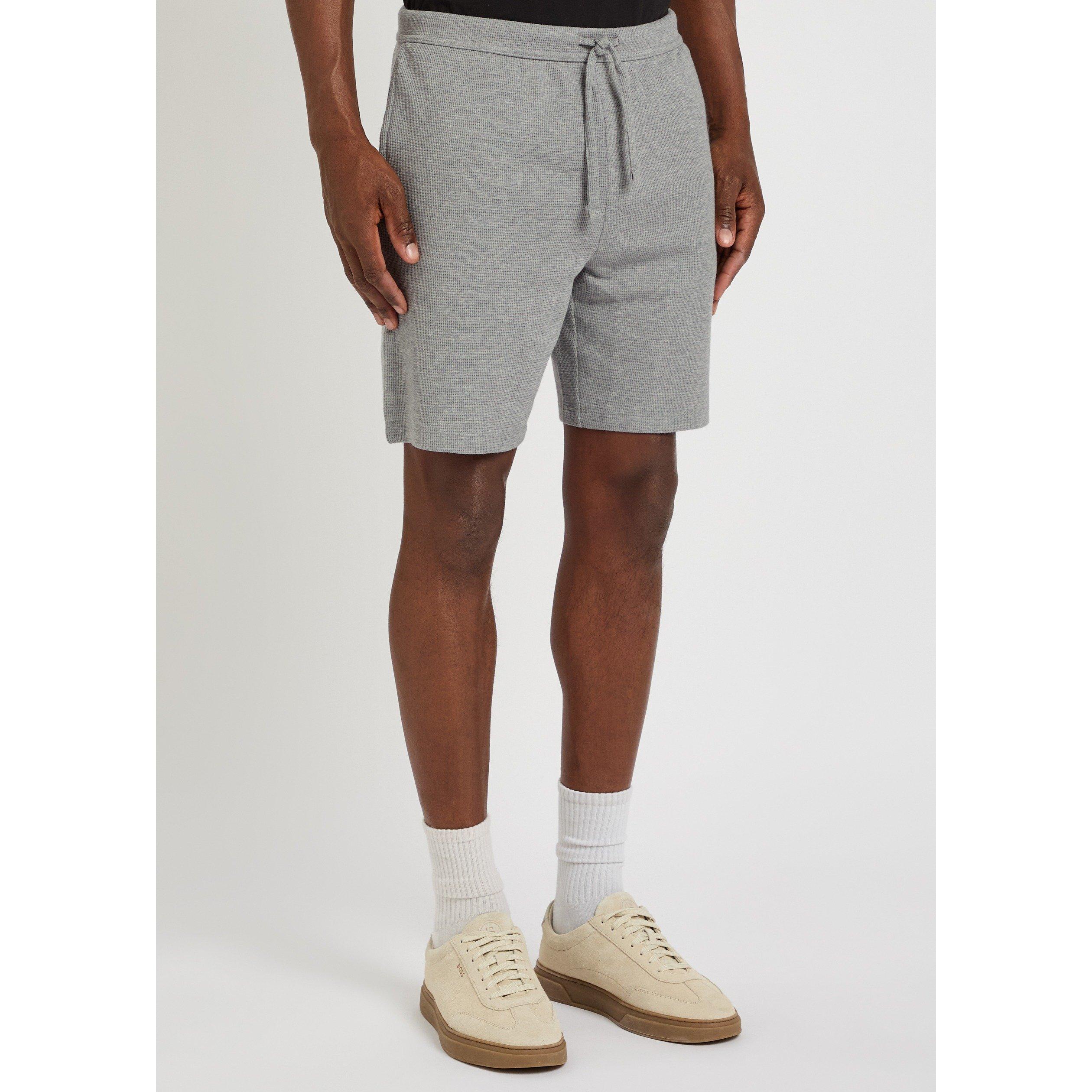 GREY - Hugo - Men's Waffle Cotton Pyjama Shorts - 2