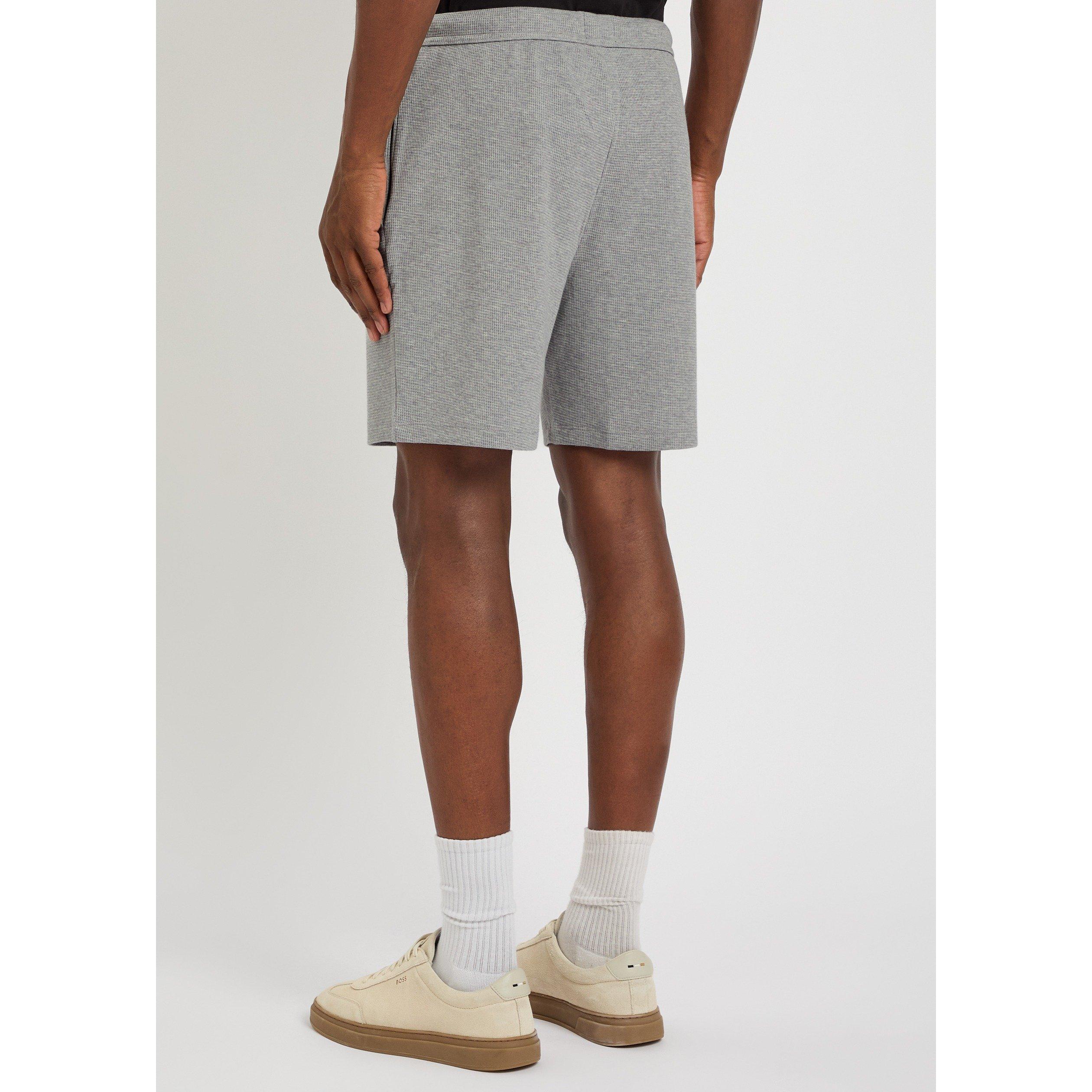 GREY - Hugo - Men's Waffle Cotton Pyjama Shorts - 3